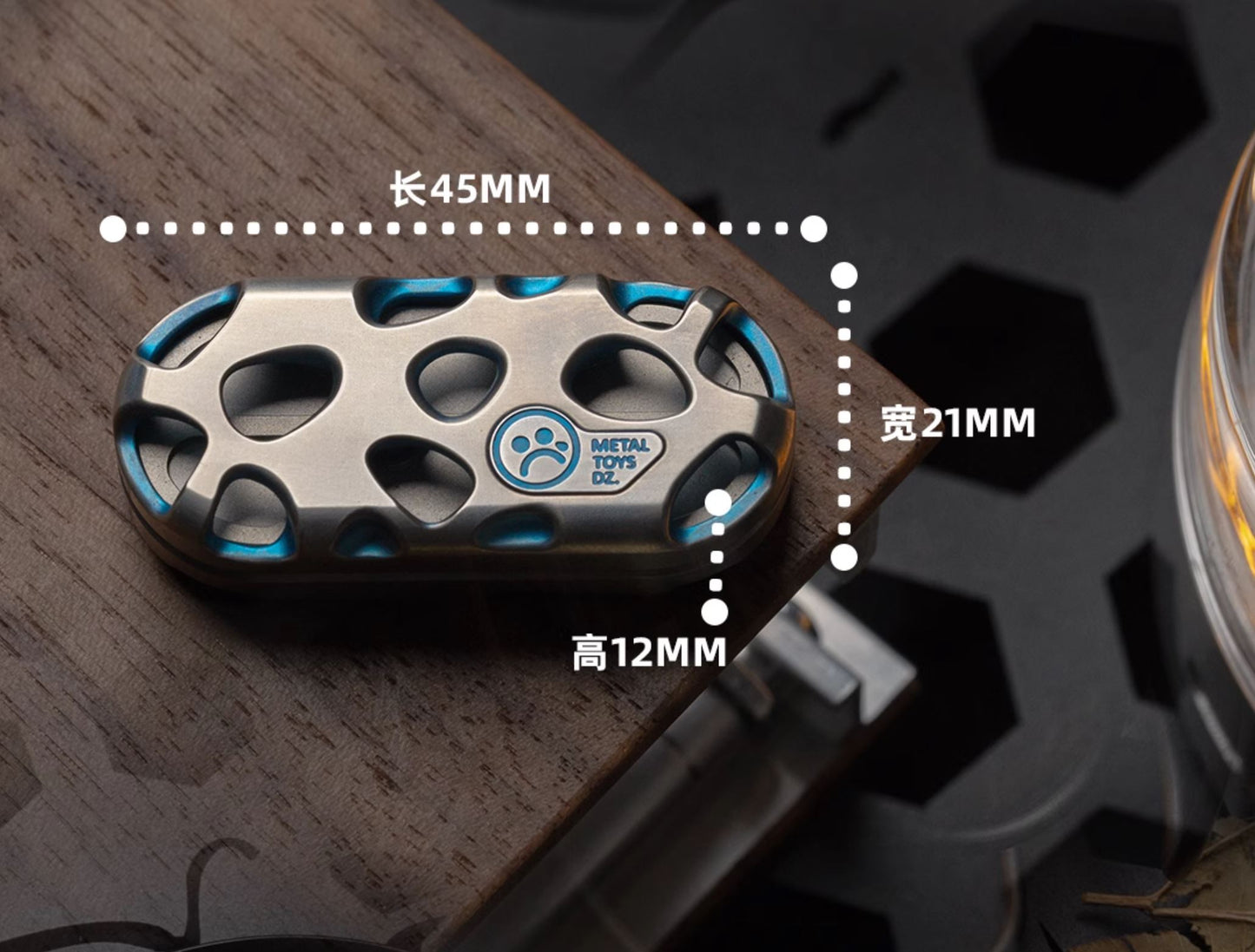 Dz Metal Toys Top-B "KONG" Hand Push Haptic Slider | Dz Top-B "KONG" EDC Hand Haptic Push Slider Push Pop Fidget Toys | Metal Fidget Push Pop Toys Anti-Stress Autism ADHD Hand Slider for Gift