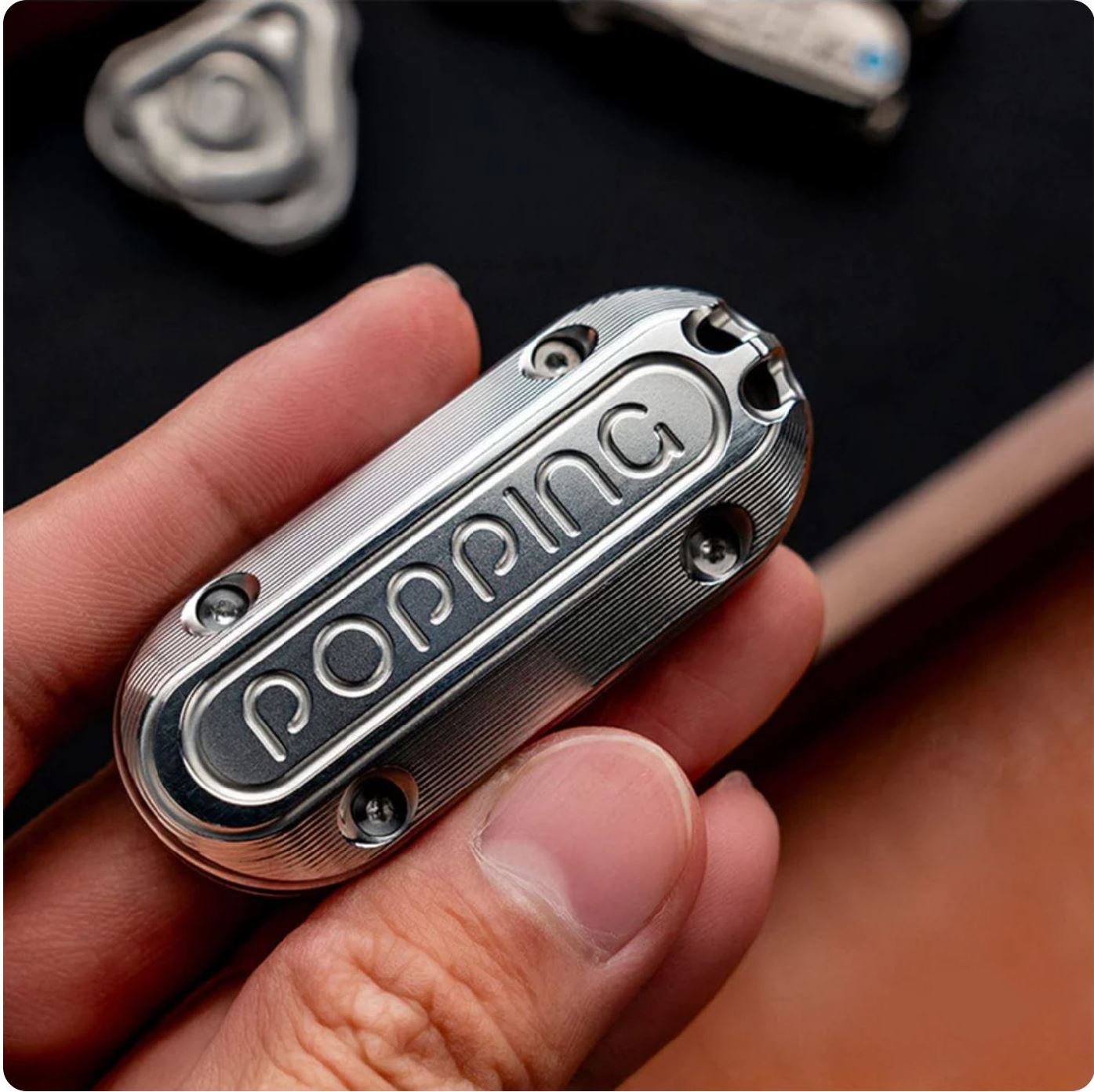 New WANWU Popping Stainless Steel Hand Fidget Haptic Push Slider | New WANWU Popping EDC Zirconium Hand Push Slider | WANWU Popping PPB Fidget Toys for Collection & Gift