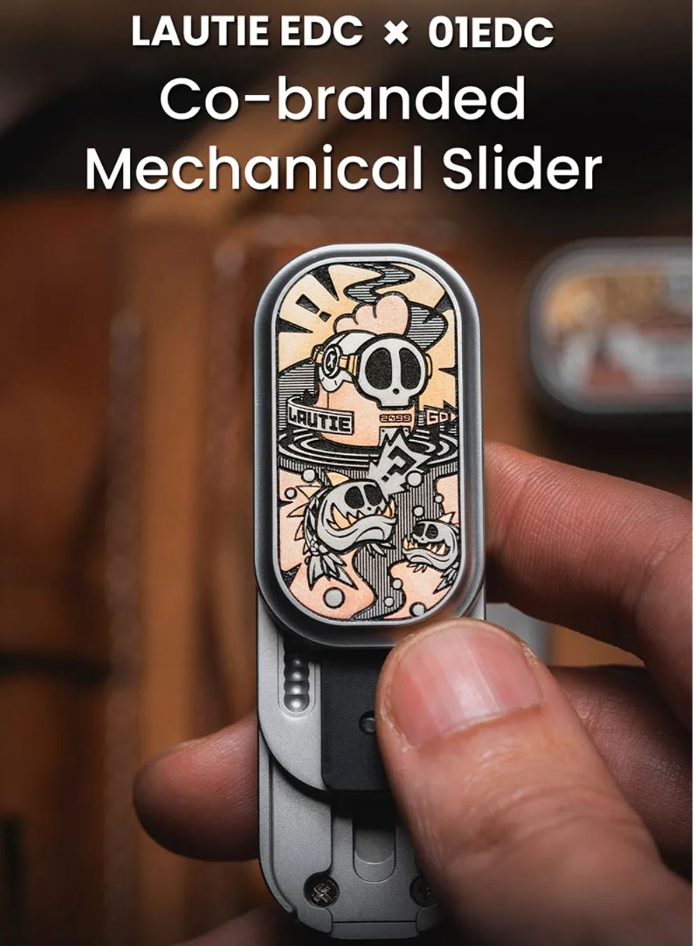 Lautie x 01EDC Co-Branded "Crisis Route" Mechanical Push Slider | Lautie x ZeroOne EDC "Crisis Route" Haptic Hand Fidget Slider for Collection & Gift