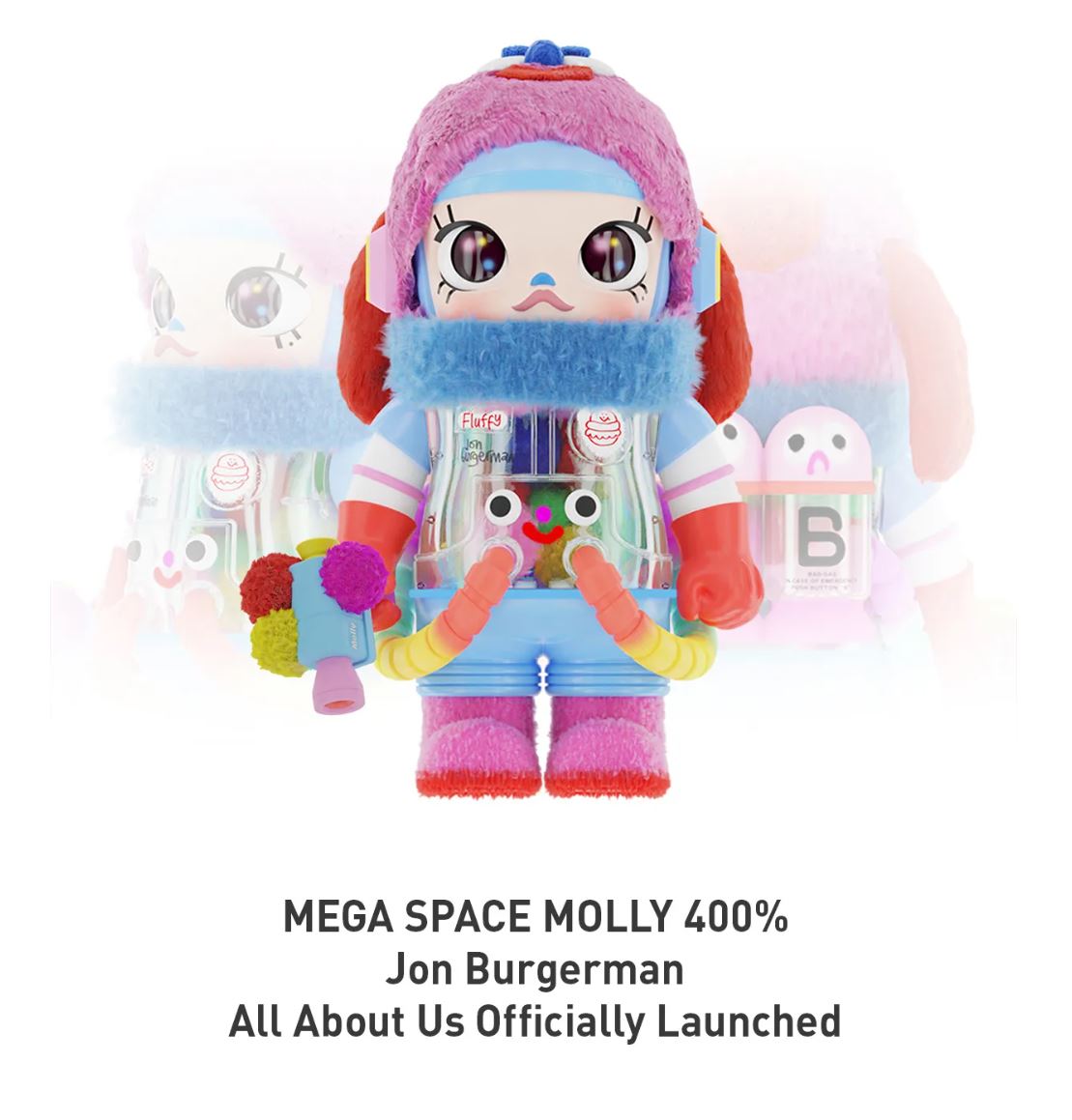 POP MART - MEGA SAPCE MOLLY 400% Jon Burgerman - 100% Authentic from POP MART