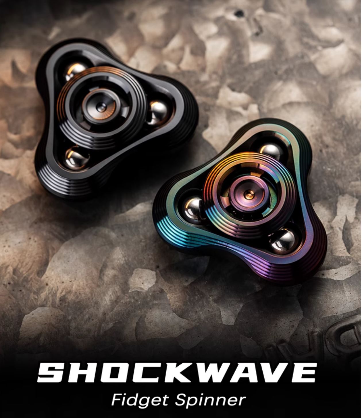 WANWU "Shockwave" Hand Gyro Fidget Spinner | WANWU "Shockwave" Mini EDC Hand Spinner | Mini "Shockwave" Strike PPB Steel Hand Fidget for Gift & Collection