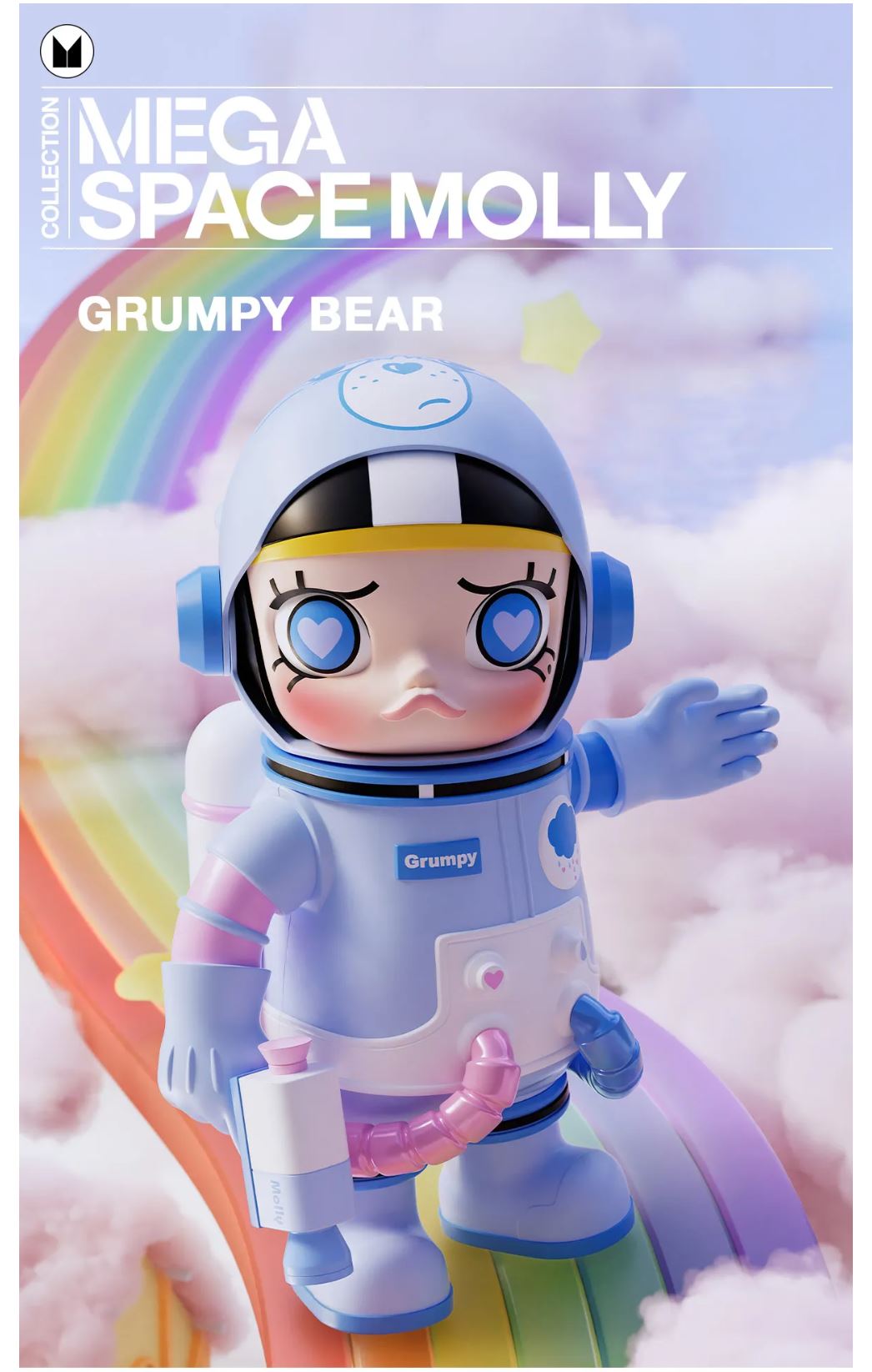 POP MART - MEGA SAPCE MOLLY- Grumpy Bear 400%+100% - 100% Authentic from POP MART