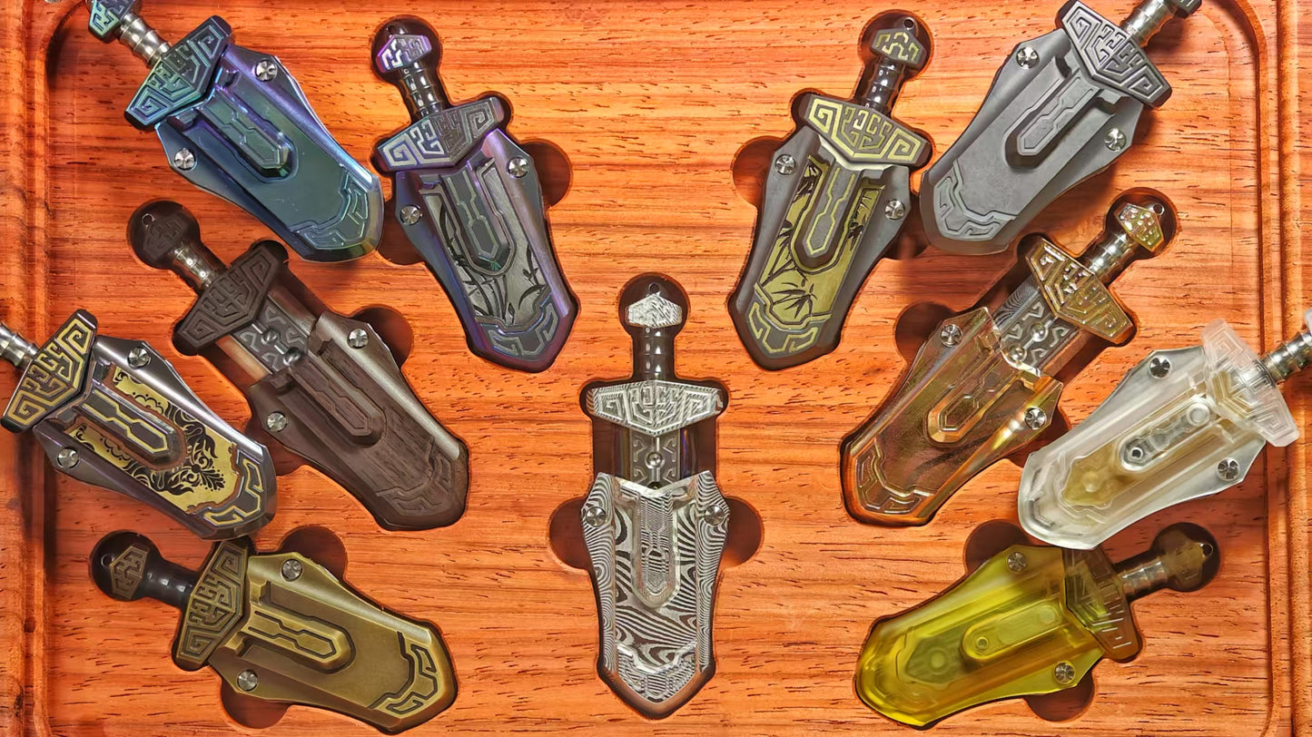 New WANWU "Tai-ah" Sword Hand Haptic Special Material Zirconium Push Slider | New WANWU "Tai-ah" Swords EDC PEI Hand Push Slider | "Tai-ah" Sword PPB Fidget Toys for Collection & Gift