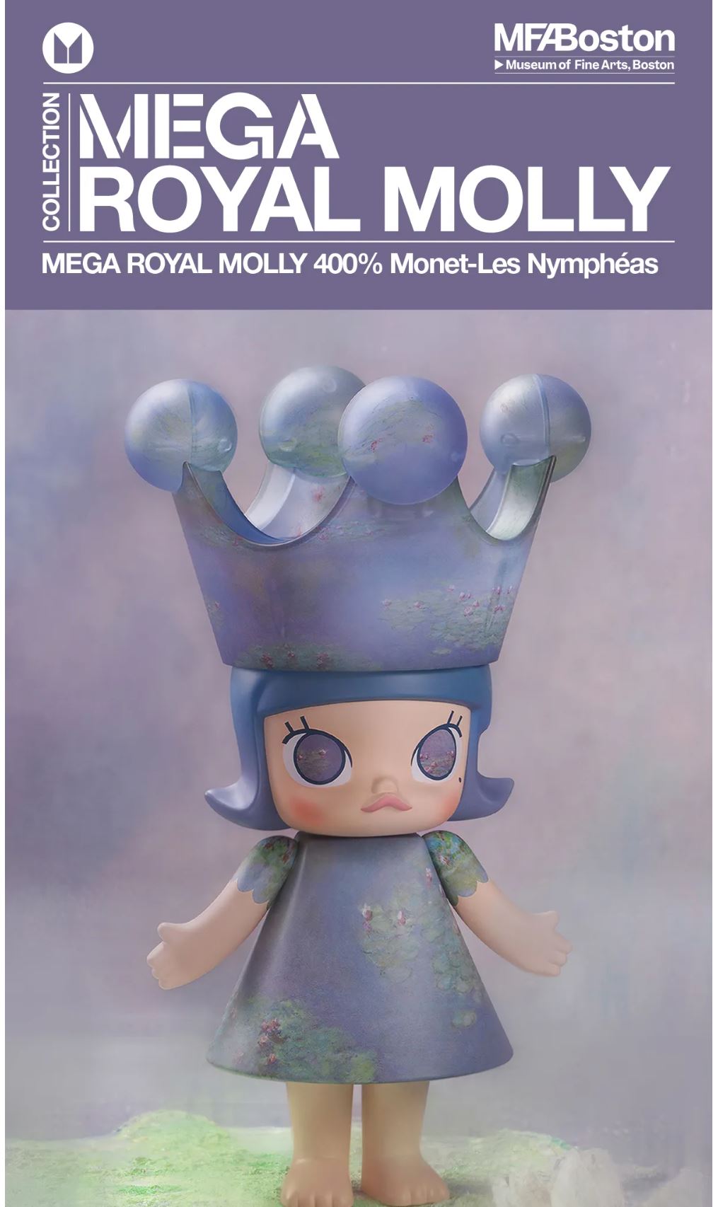 POP MART - MEGA ROYAL MOLLY 400% Monet-Les Nymphéas 400% - 100% Authentic from POP MART