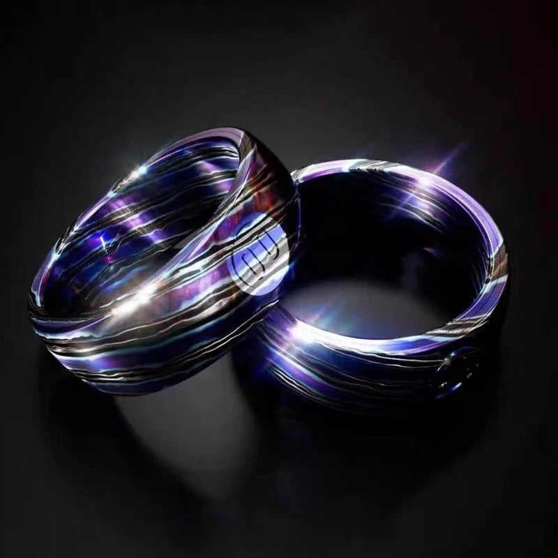 YEDC Pig Mechanical Titanium Damacus Ratchet Finger Ring | YEDC Mechanical Ratchet EDC Ring |YEDC Mechanic PPB Ring for Gift and Collection