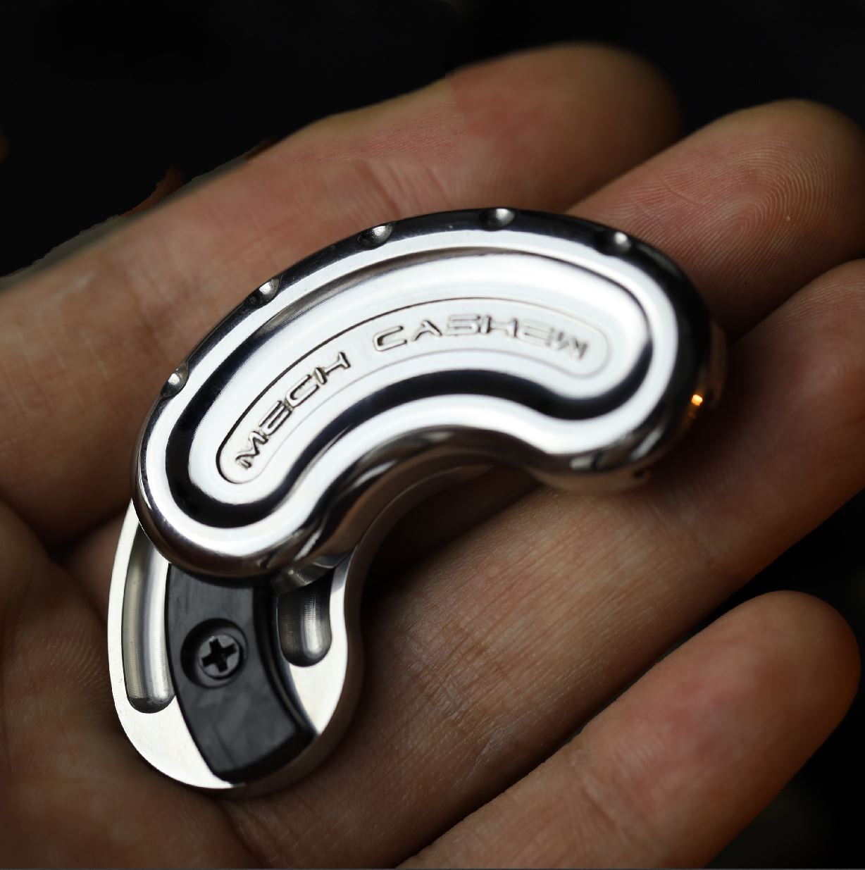 Gao Studio Mechanical Cashew Nut Hand Push Slider | Gao Studio Metal Cashew Nut Hand Push Slider | Gao Studio EDC PPB Hand Slider for Gift & Collection