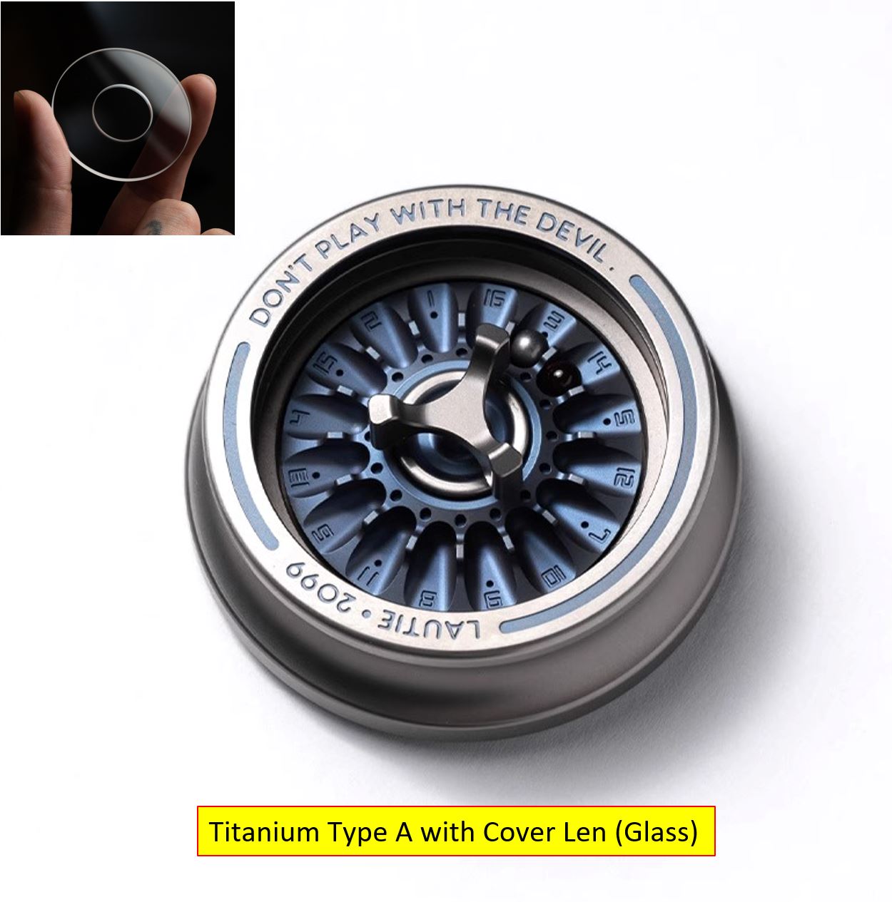 Lautie 2099 Series Lucky Deskset Titanium Turn Table Hand Gyro Spinner | Lautie Carnival Titanium Hand Gyro Fidget for Collection and Gift