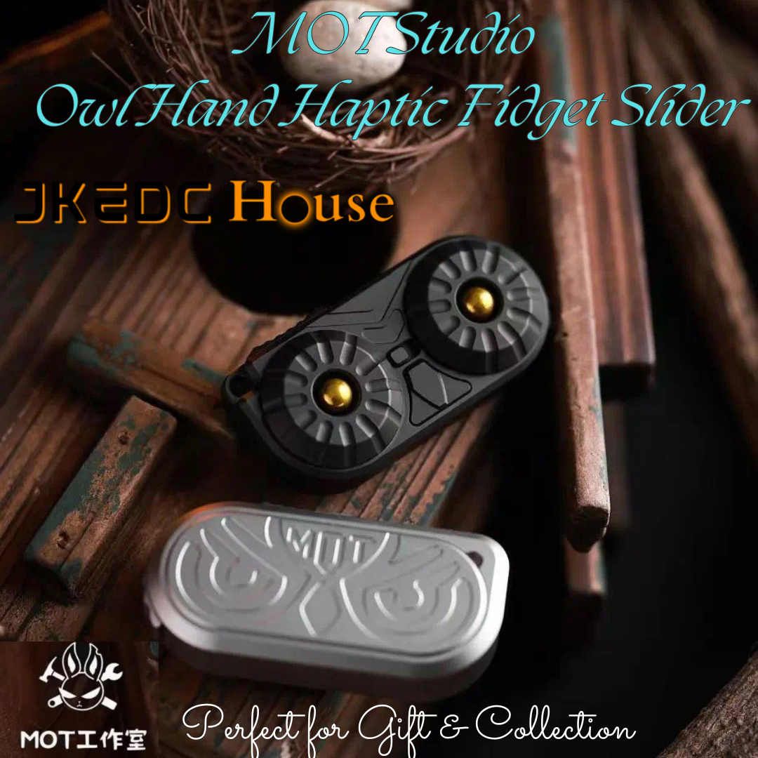 New MOT Studio Owl Stainless Steel Hand Haptic Fidget Push Slider | New MOT Studio Owl Stainless Steel EDC Hand Fidget Toys | New MOT Studio Owl EDC PPB Hand Push Slider for Gift & Collection.