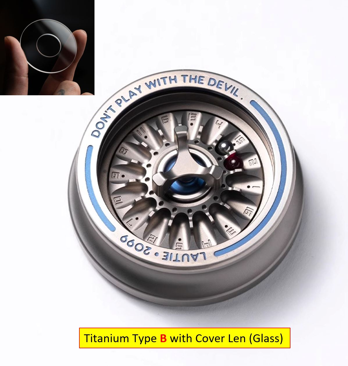 Lautie 2099 Series Lucky Deskset Titanium Turn Table Hand Gyro Spinner | Lautie Carnival Titanium Hand Gyro Fidget for Collection and Gift