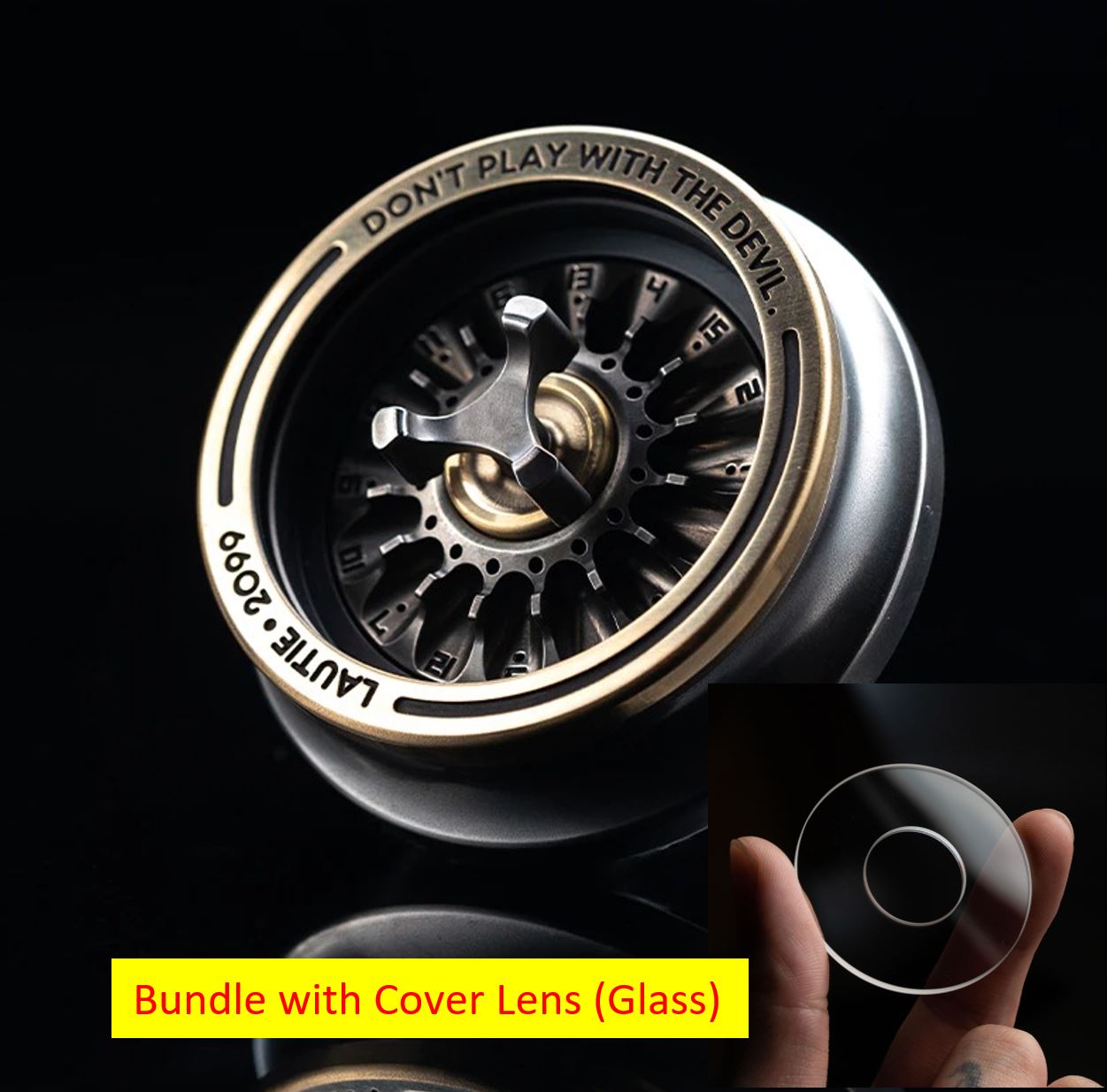 Lautie 2099 Series Lucky Deskset Titanium Turn Table Hand Gyro Spinner | Lautie Carnival Titanium Hand Gyro Fidget for Collection and Gift
