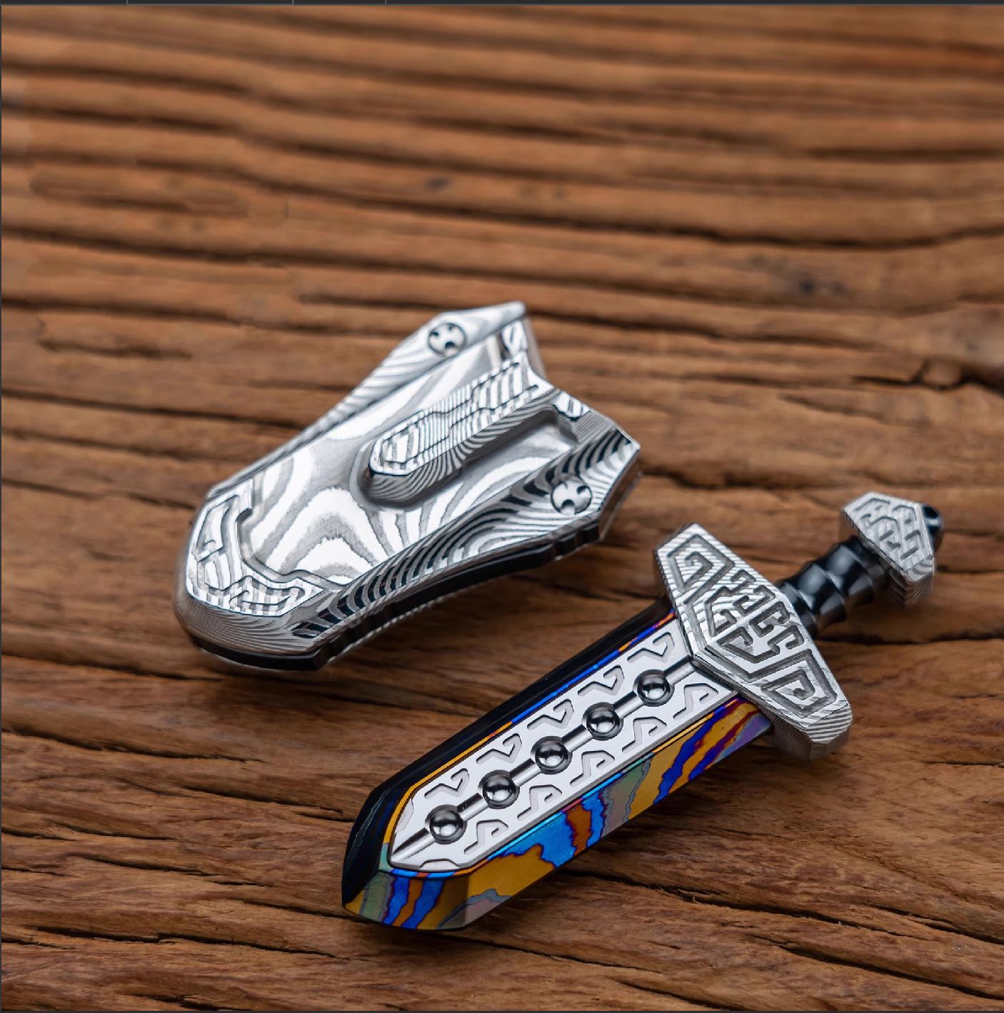 New WANWU "Tai-ah" Sword Hand Haptic Special Material Zirconium Push Slider | New WANWU "Tai-ah" Swords EDC PEI Hand Push Slider | "Tai-ah" Sword PPB Fidget Toys for Collection & Gift