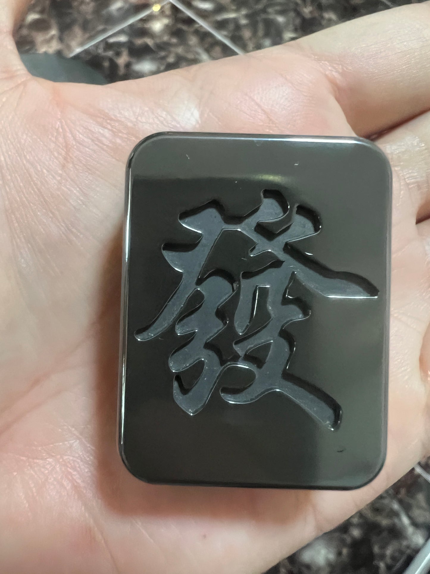 Mahjong 2.0 Stainless Steel PEI Hand Push Clicker Slider | Mahjong EDC Zirconium Hand Push Slider | Titanium Mahjong Hand Clicker Slider