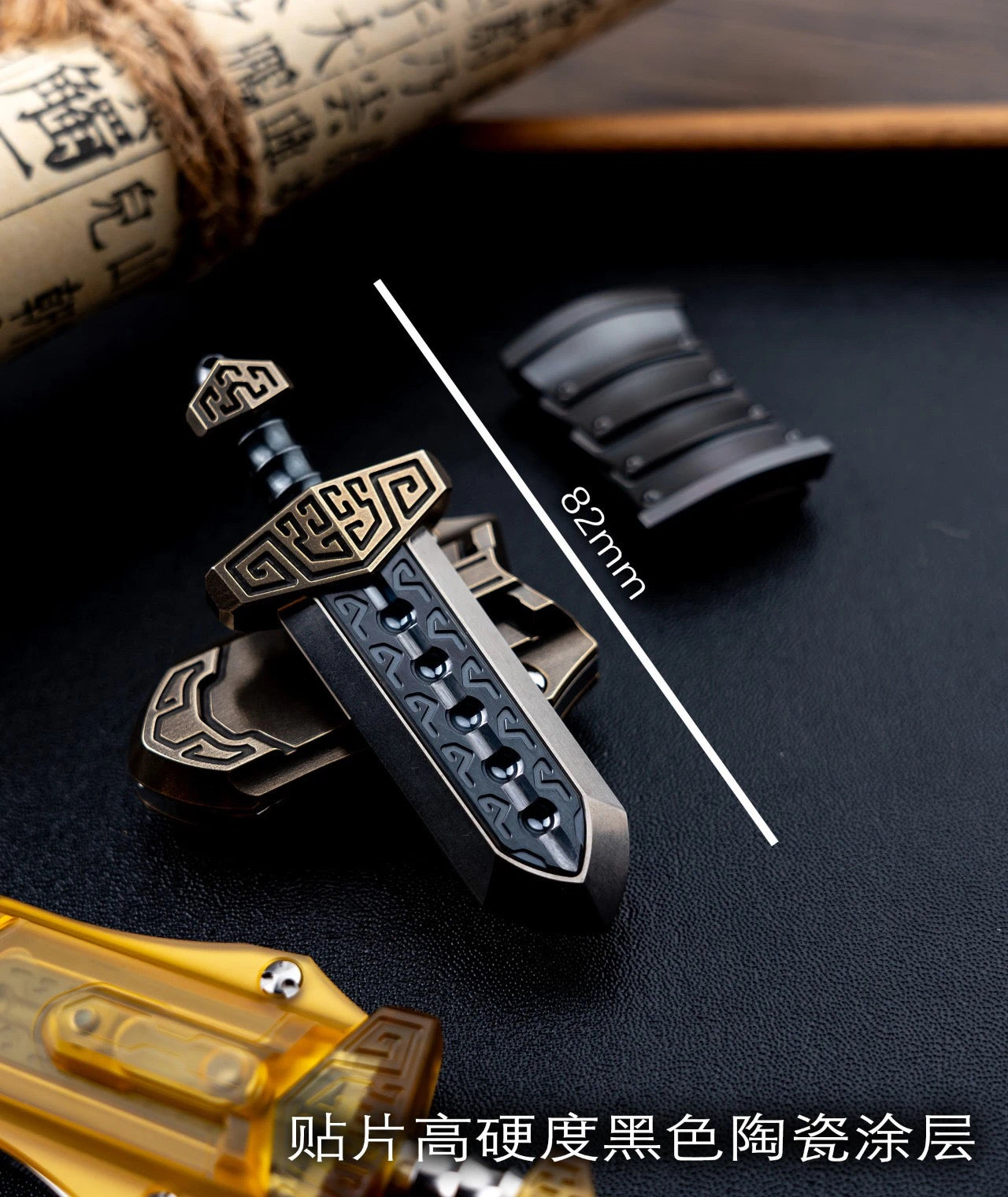 WANWU "Tai-ah" Sword Hand Haptic Titanium Push Slider | New WANWU "Tai-ah" Swords EDC PEI Hand Push Slider | "Tai-ah" Sword PPB Fidget Toys for Collection & Gift
