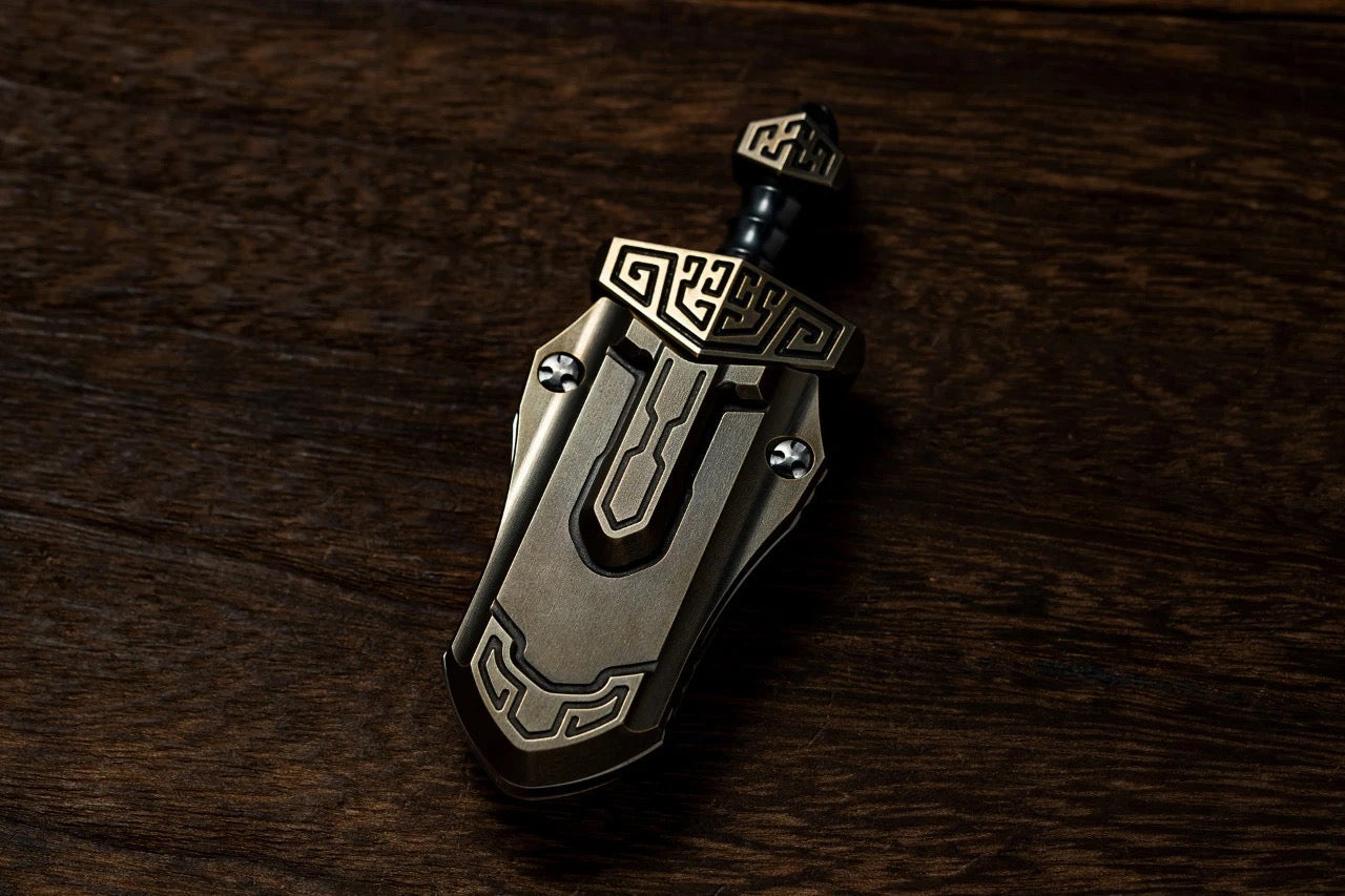 WANWU "Tai-ah" Sword Hand Haptic Titanium Push Slider | New WANWU "Tai-ah" Swords EDC PEI Hand Push Slider | "Tai-ah" Sword PPB Fidget Toys for Collection & Gift