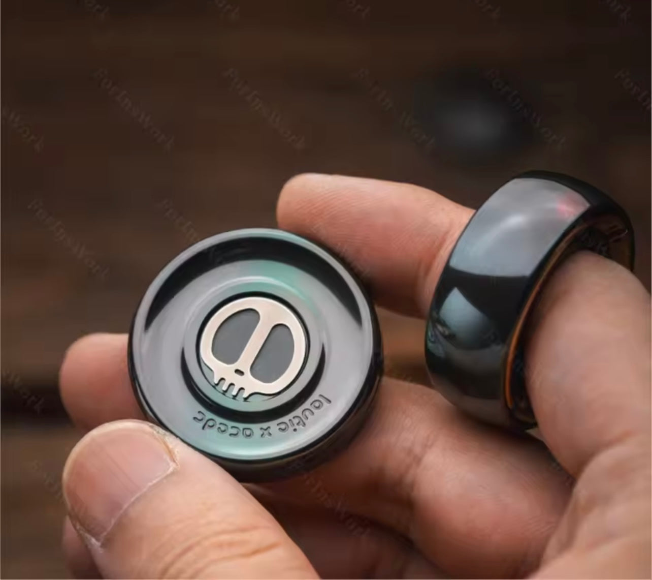 Lautie x ACEdc Superconductive Coin Cap Shape Hand Push Slider | Lautie ACEdc Milky Coin Hand Fidget Slider | Lautie EDC Coin Shape Slider for Collection