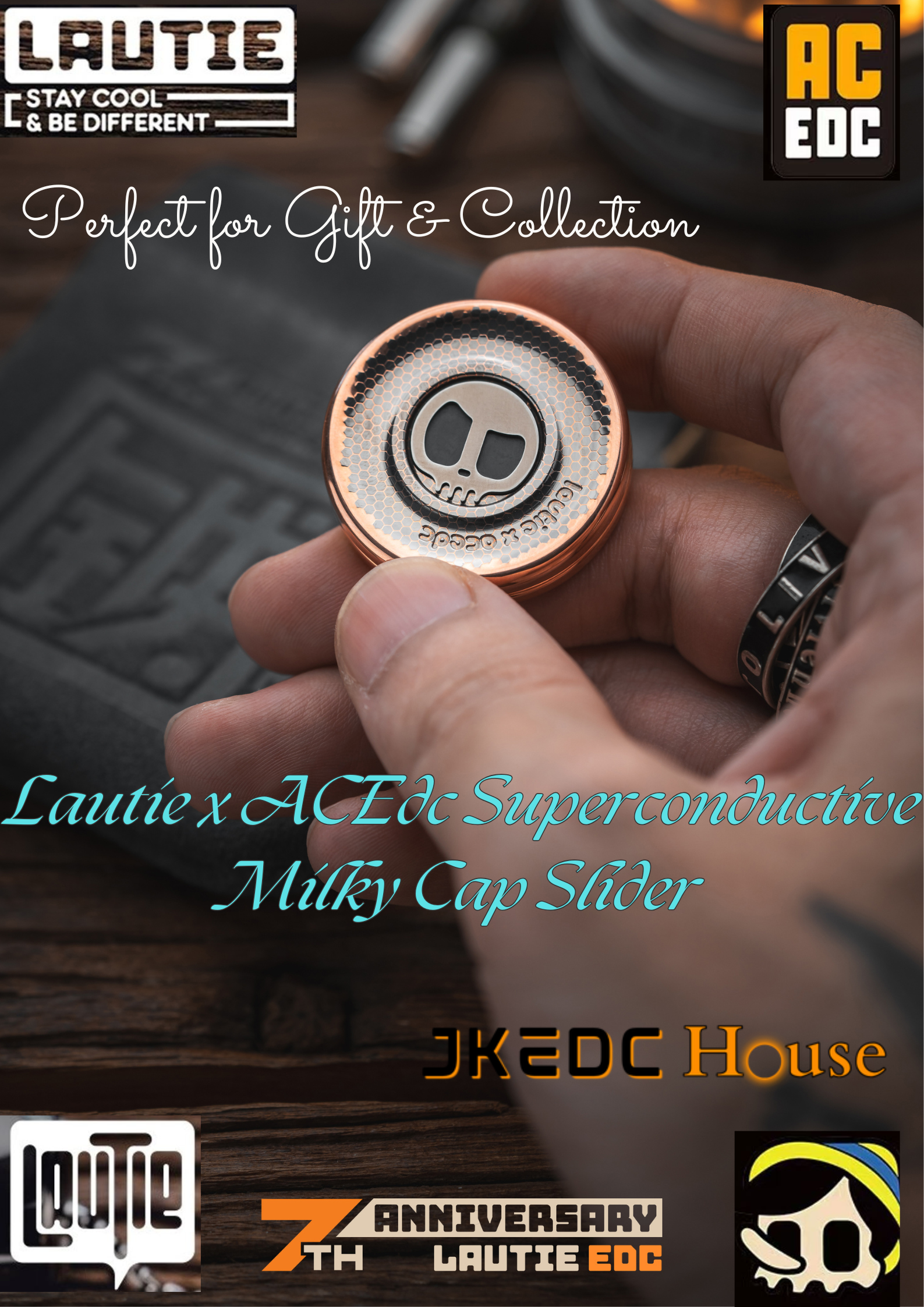 Lautie x ACEdc Superconductive Coin Cap Shape Hand Push Slider | Lauti jkedchouse Lautie x ACEdc Superconductive Coin Cap Shape Hand Push Slider | Lauti jkedchouse