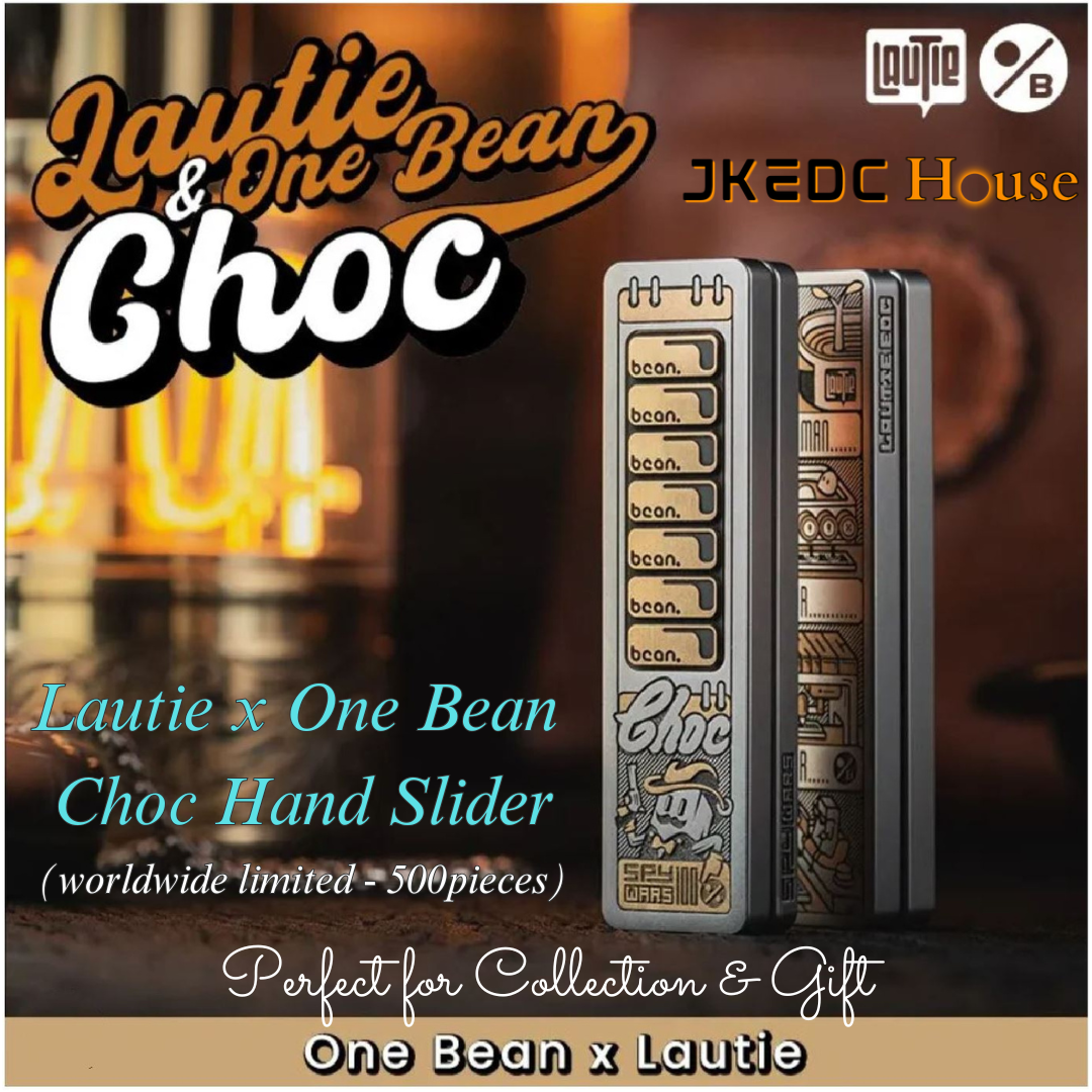 Lautie x One Bean Co-branded Choc Stainless Steel Mechanical Slider | Lautie x One Bean Choc Hand Haptic Slider EDC for Collection & Gift