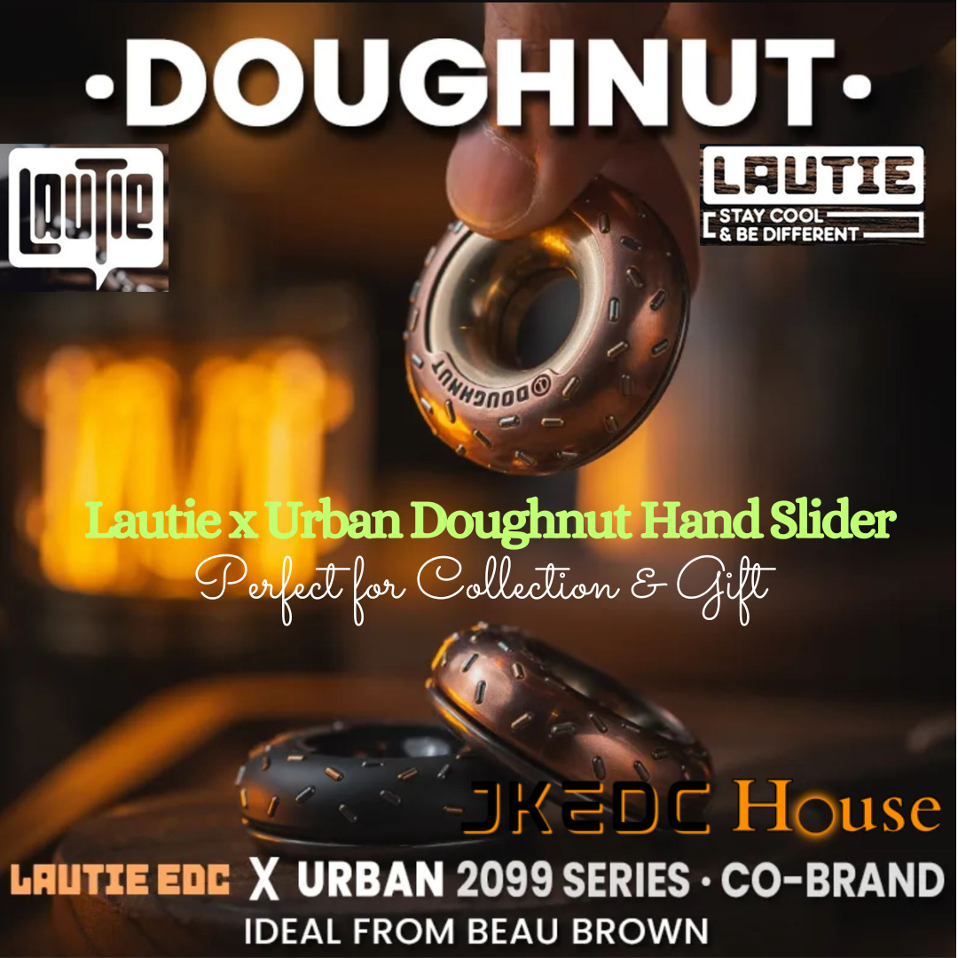 Lautie x Urban Zirconium Doughnut Hand Haptic Push Slider | Lautie Urban EDC Copper Doughnut Hand Slider for Collection & Gift