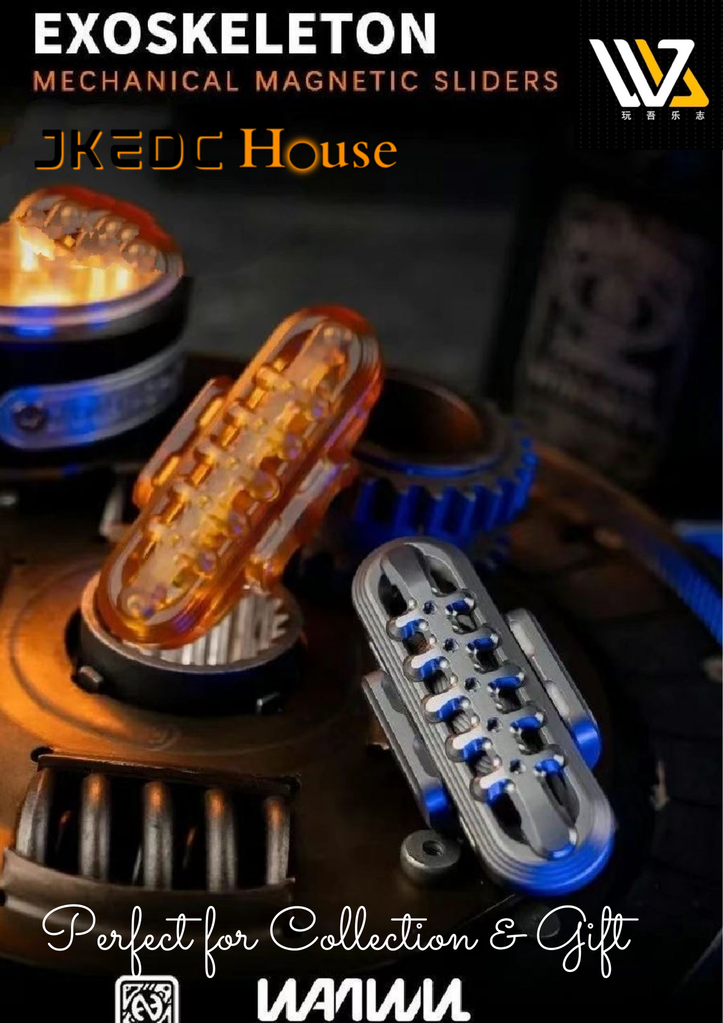 New WANWU EXOSKELETON Mechanical Magnetic Hand Haptic Push Slider | New WANWU EXOSKELETON EDC PEI Hand Push Slider | WANWU EXOSKELETON PPB Fidget Toys for Collection & Gift