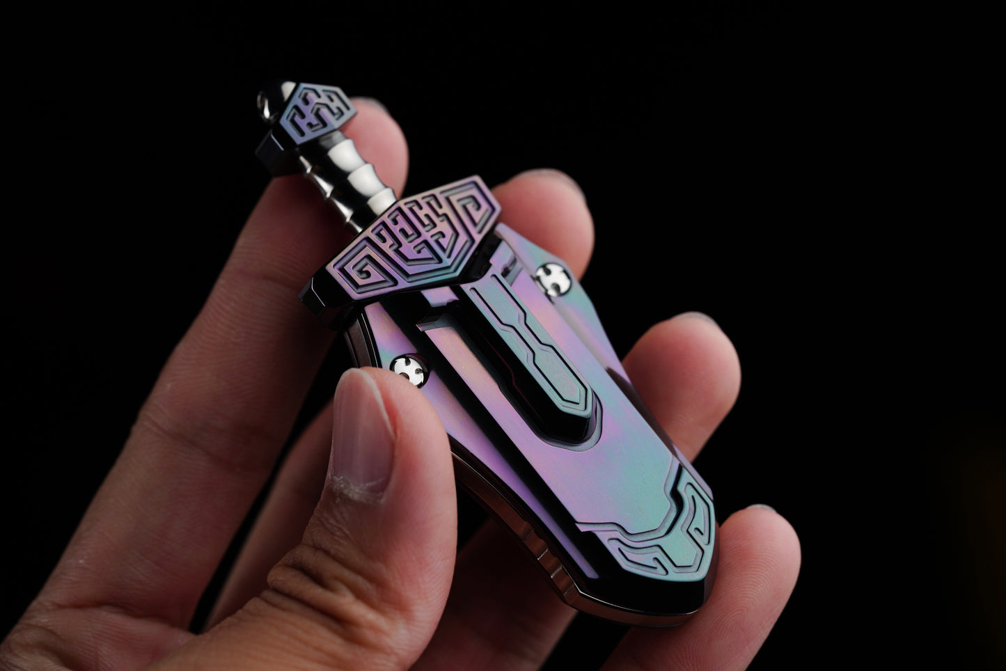 WANWU "Tai-ah" Sword Hand Haptic Titanium Push Slider | New WANWU "Tai-ah" Swords EDC PEI Hand Push Slider | "Tai-ah" Sword PPB Fidget Toys for Collection & Gift