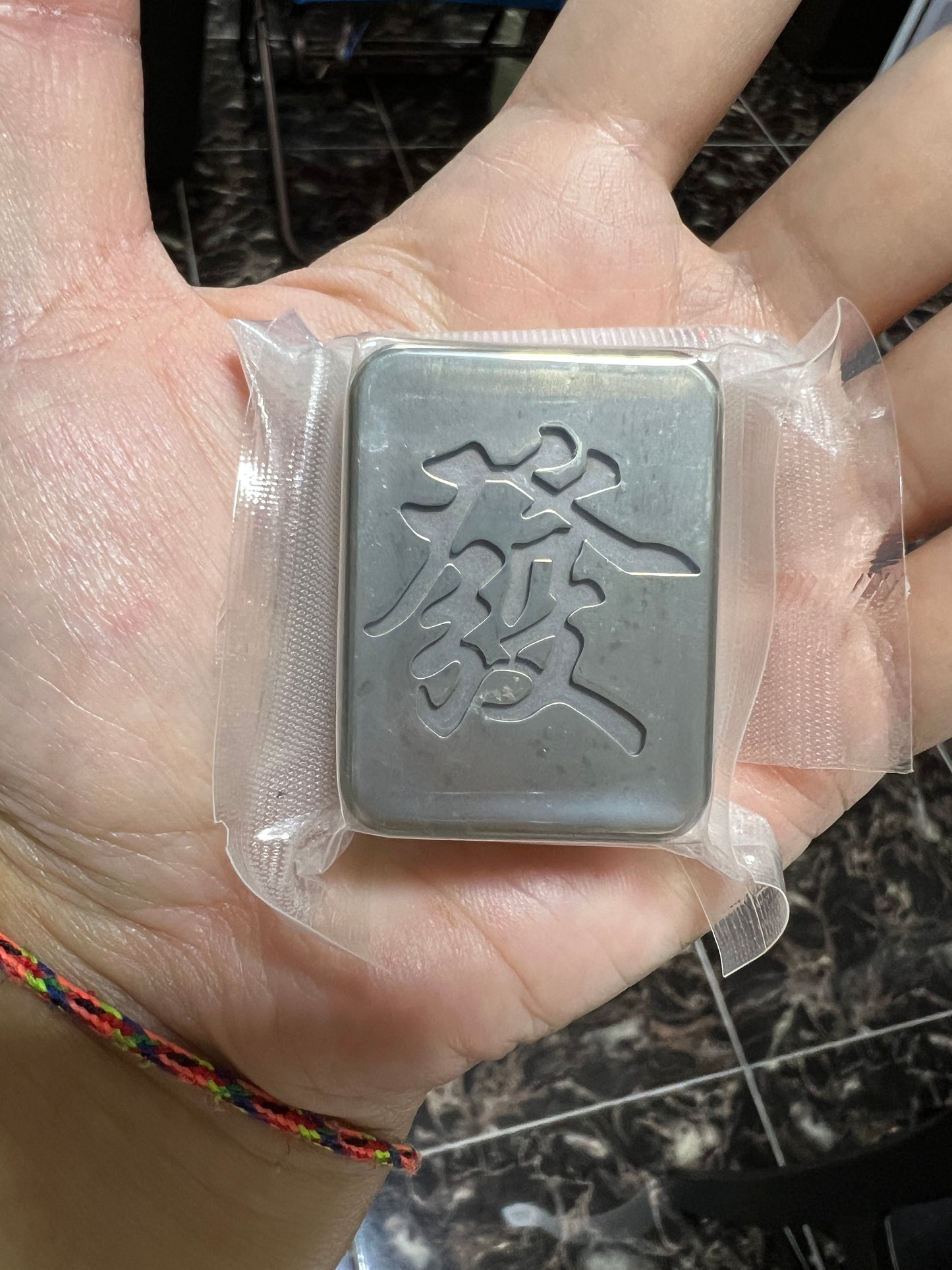 Mahjong 2.0 Stainless Steel PEI Hand Push Clicker Slider | Mahjong EDC Zirconium Hand Push Slider | Titanium Mahjong Hand Clicker Slider