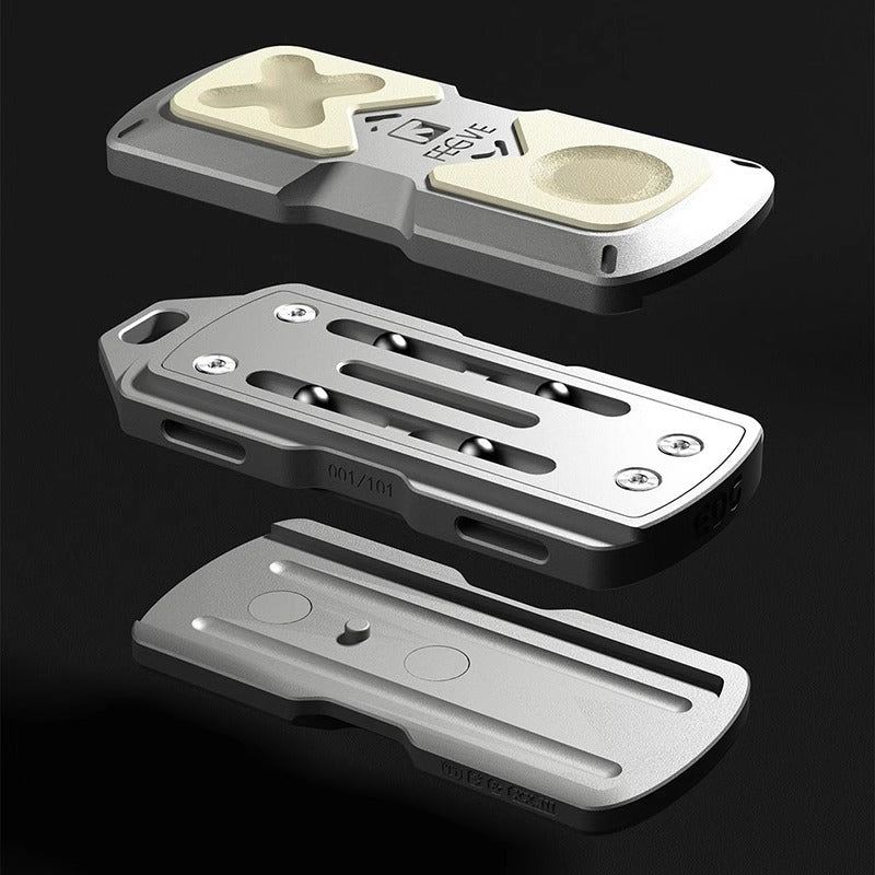 New FEGVE 101 Series Titanium TC4 Three Layer Hand Haptic Push Slider | New FEGVE Fidget Toy Hand Push PPB Decompression| FEGVE EDC Push Slider for Gift & Collection
