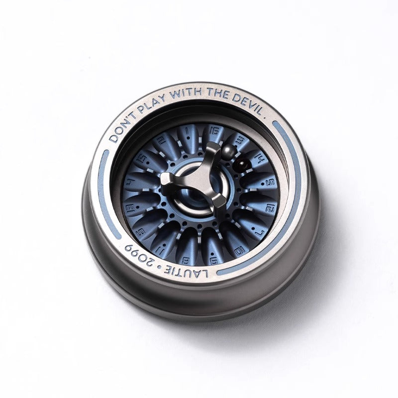 Lautie 2099 Series Lucky Deskset Titanium Turn Table Hand Gyro Spinner | Lautie Carnival Titanium Hand Gyro Fidget for Collection and Gift