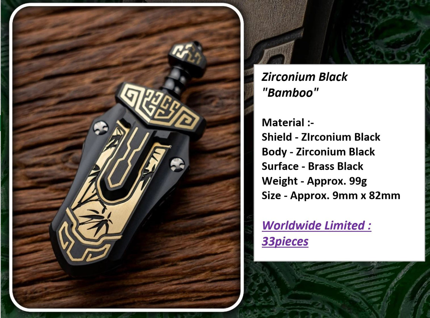 New WANWU "Tai-ah" Sword Hand Haptic Special Material Zirconium Push Slider | New WANWU "Tai-ah" Swords EDC PEI Hand Push Slider | "Tai-ah" Sword PPB Fidget Toys for Collection & Gift