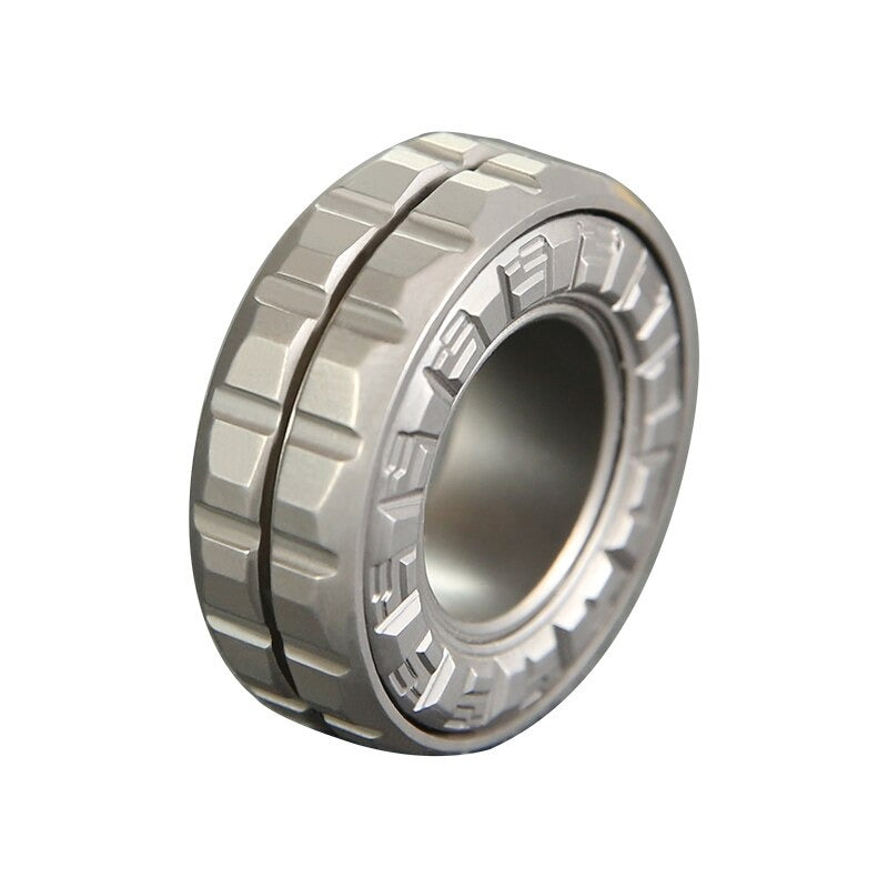 TJR Finger Mechanical Stainless Steel Ring Hand Push Slider | TJR Mechanical Metal Finger Haptic Ring Spinner for Gift and Collection