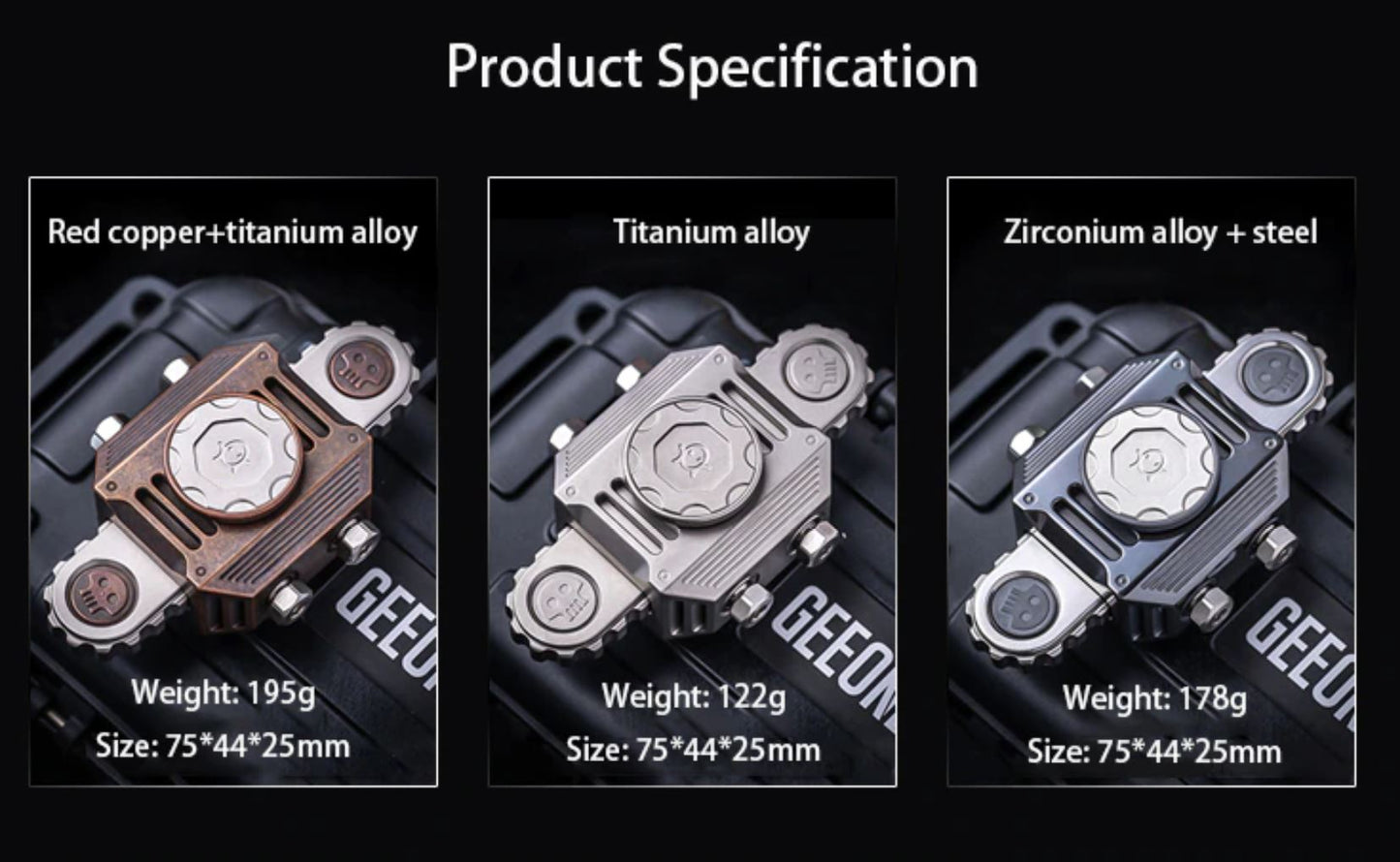 Black Mirror Chariot Tank Titanium Hand Gyro Fidget Spinner | BM Chariot Metal Gyroscope Hand Spinner | BM EDC Chariot Gyro Fidget for Gift
