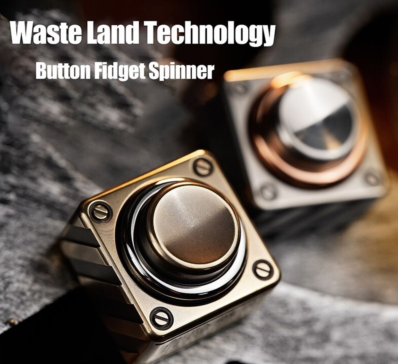 WANWU Stainless Steel Danger Push Button Hand Spinner | EDC DANGER Push Clicker Button Hand Fidget | Metal Push Button Hand Spinner for Gift
