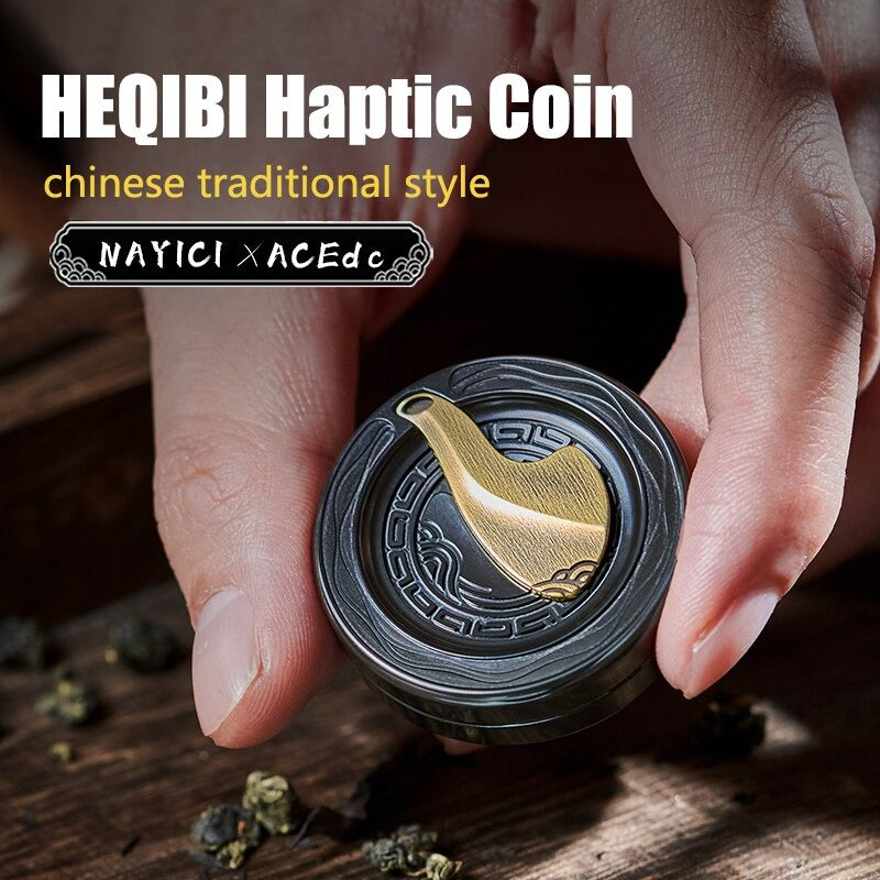 ACEdc MUYI Chinese Style Hand Haptic Coin Slider | ACEDC MUYI chopstick Teapots Coin Cap Hand Fidget Slider for Collection and Gift