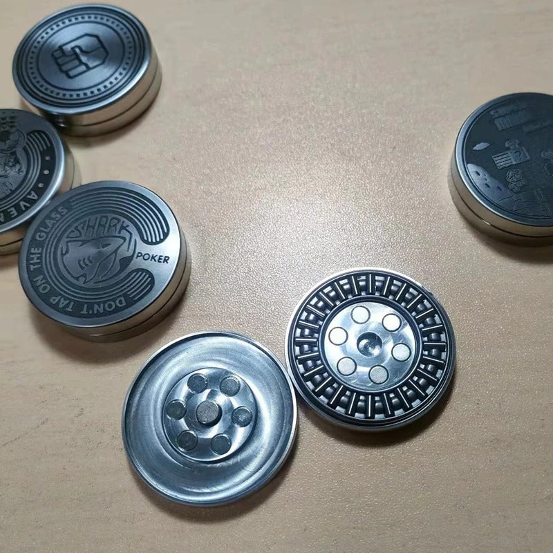 Mini Magnetic Coin Shape Haptic Sound Push Slider | Mini EDC Magnetic Coin Haptic Feel PPB | Mini Coin Shape Sound Push Slider