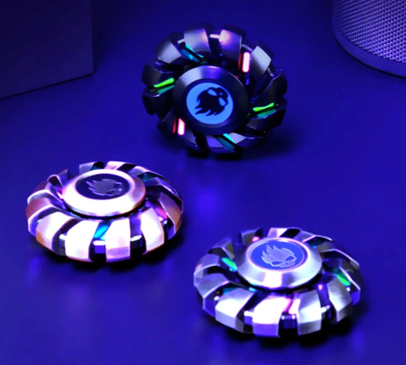 Colorful Luminous Hand Gyro Spinner | Metal Luminous Hand Fidget toys | EDC Luminous Hand Fidget Spinner for Fun and Gift Collection
