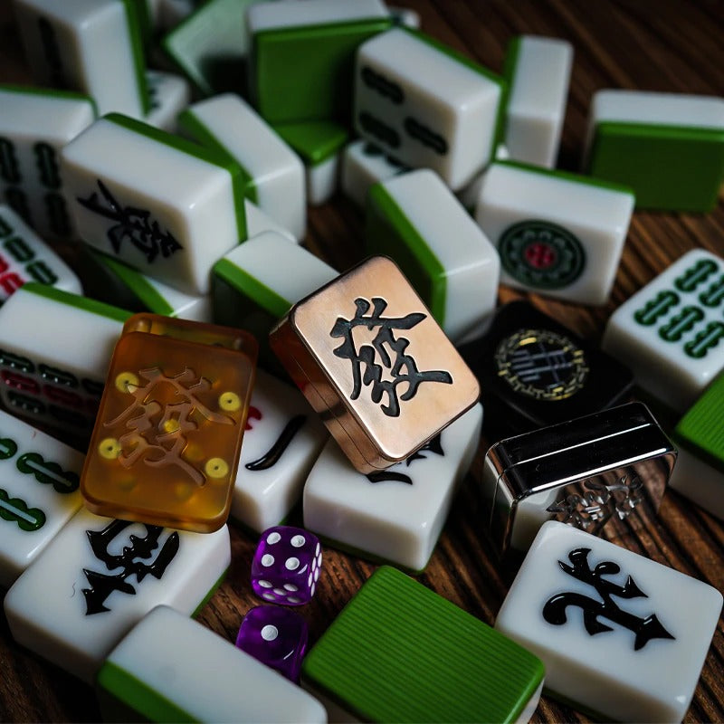 Mahjong 2.0 Stainless Steel PEI Hand Push Clicker Slider | Mahjong EDC Zirconium Hand Push Slider | Titanium Mahjong Hand Clicker Slider