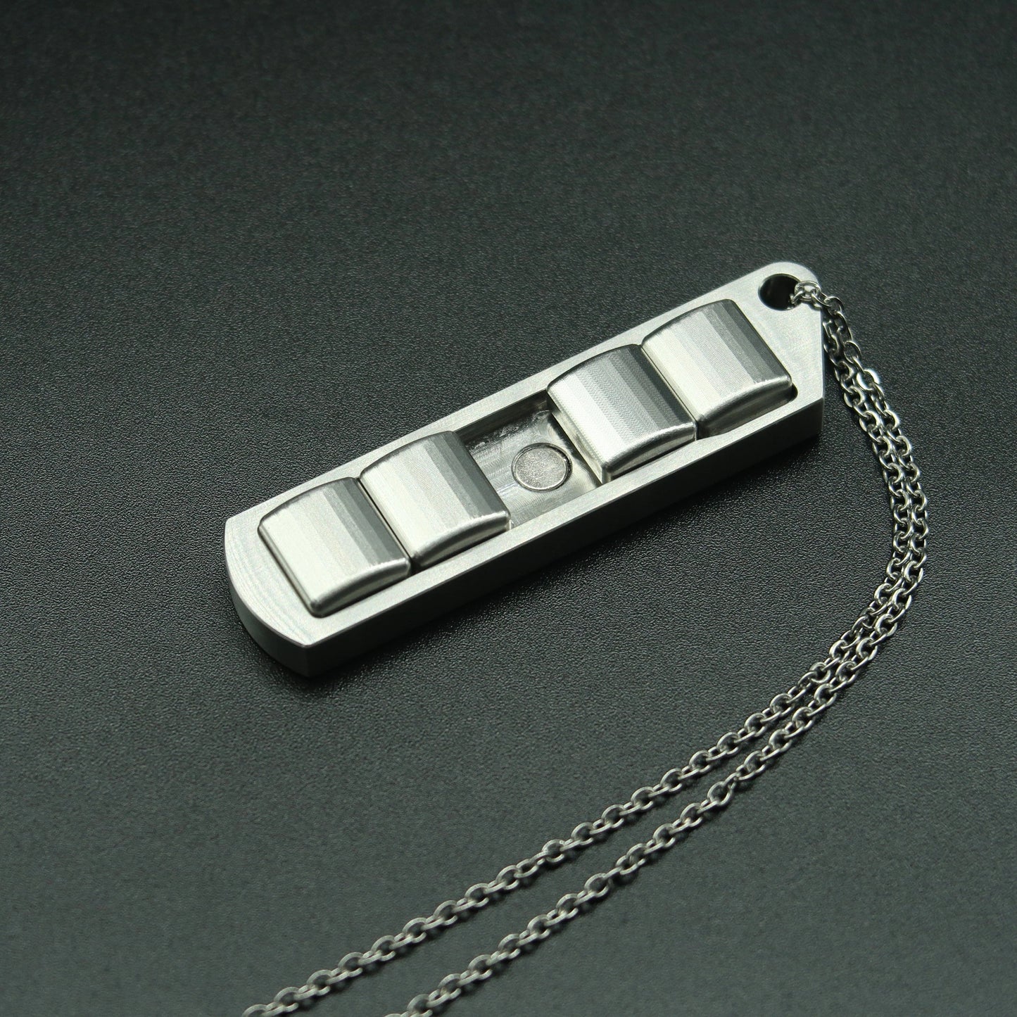 Mini Stainless Steel Pea Pod Push Haptic Slider | Mini EDC Push Pull Haptic Feel PPB |Metal Push Pull Haptic Sound Slider for Collection & Gift