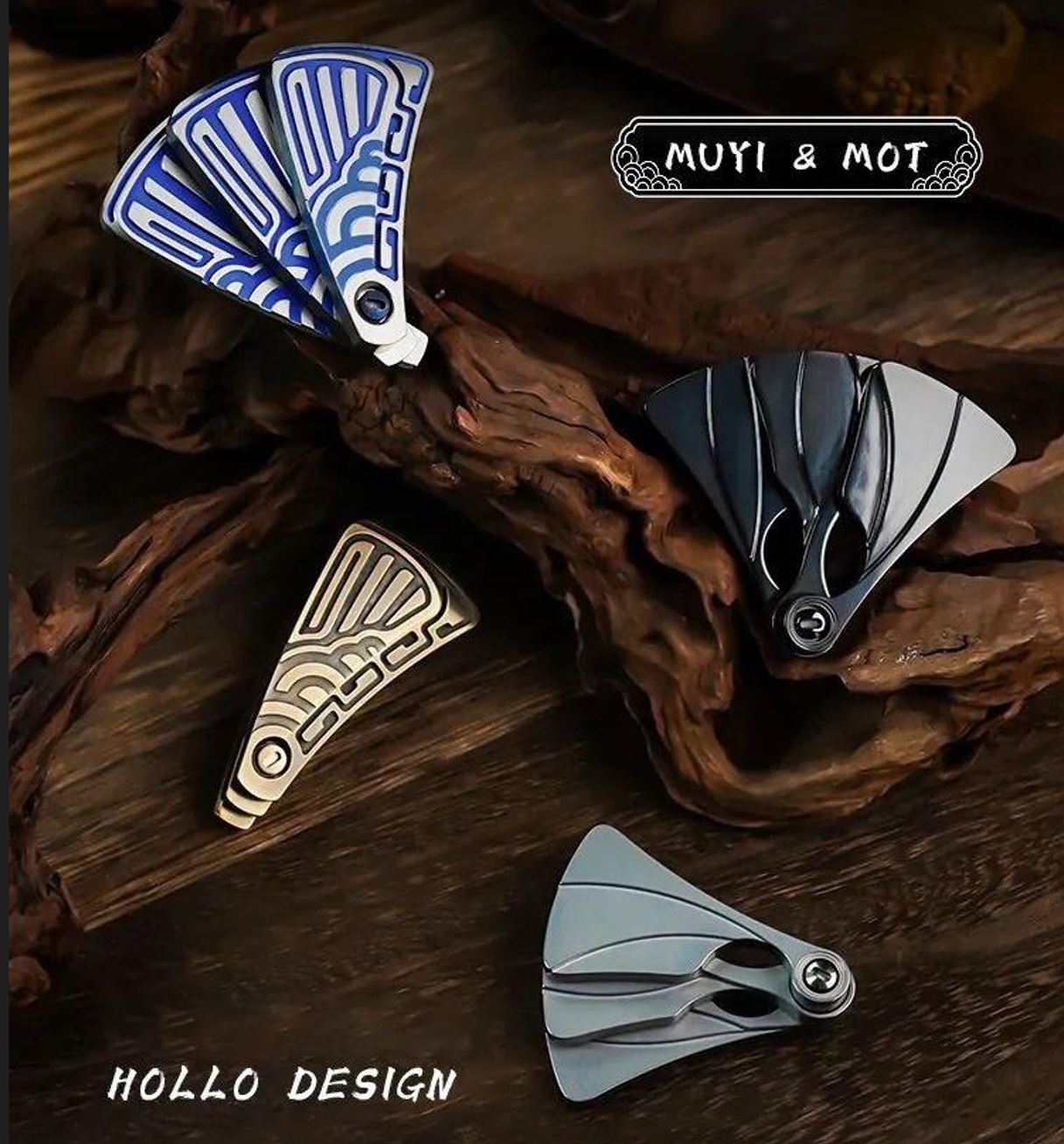 MUYI Mini Stainless Steel Four Layer Folding Hand Push Haptic Slider | Mini EDC Four Stages Fold Hand Push Slider | Metal Hand Push Slider for Gift & Collection