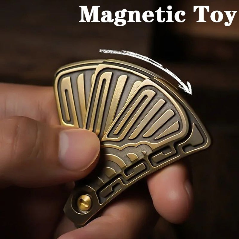 MUYI Mini Stainless Steel Four Layer Folding Hand Push Haptic Slider | Mini EDC Four Stages Fold Hand Push Slider | Metal Hand Push Slider for Gift & Collection