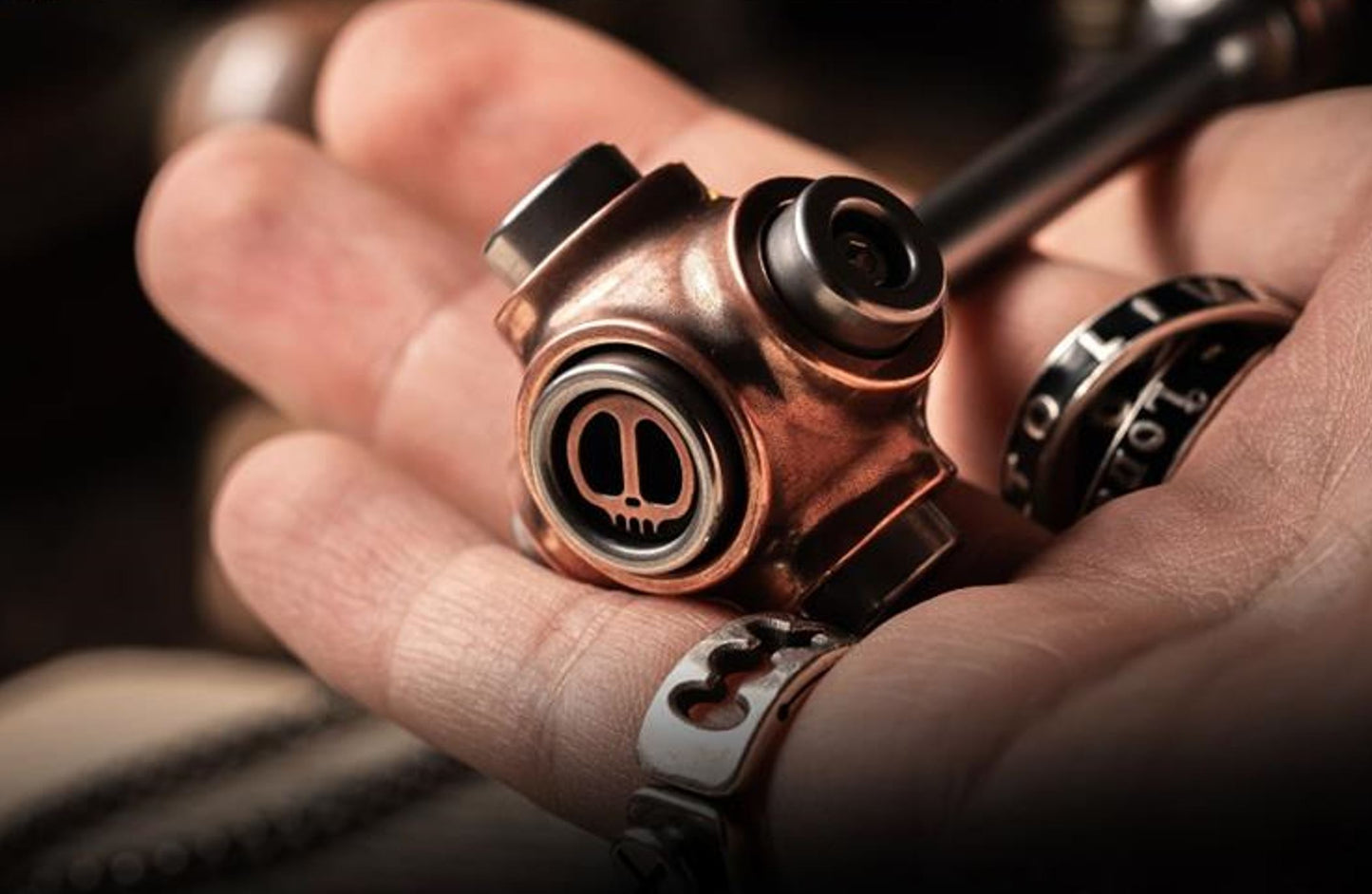 Lautie 2099 Series X-BONE Copper Mini Hand Spinner | Lautie 2099 Series Metal Mini Hand Gyro Spinner | Lautie Mini EDC Hand Spinner for Gift