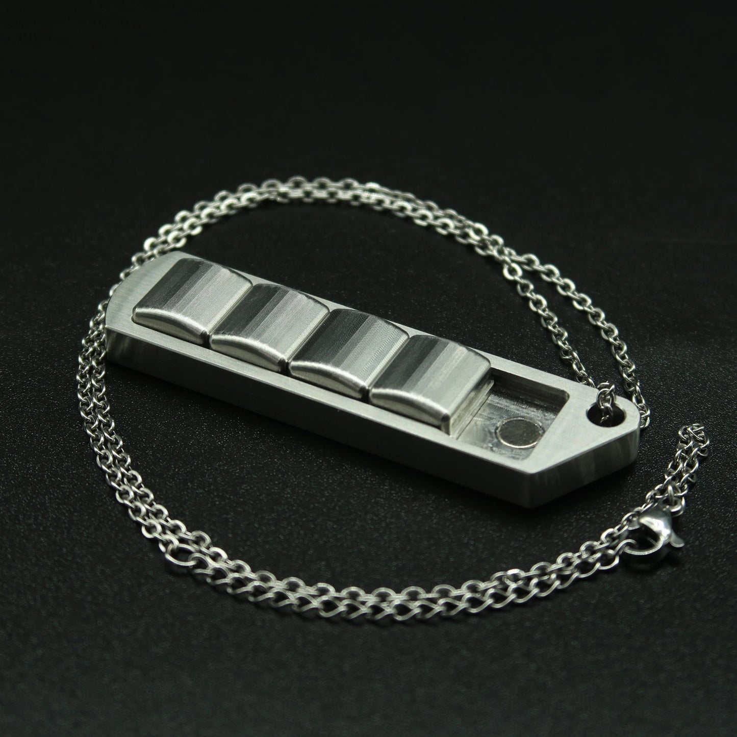 Mini Stainless Steel Pea Pod Push Haptic Slider | Mini EDC Push Pull Haptic Feel PPB |Metal Push Pull Haptic Sound Slider for Collection & Gift