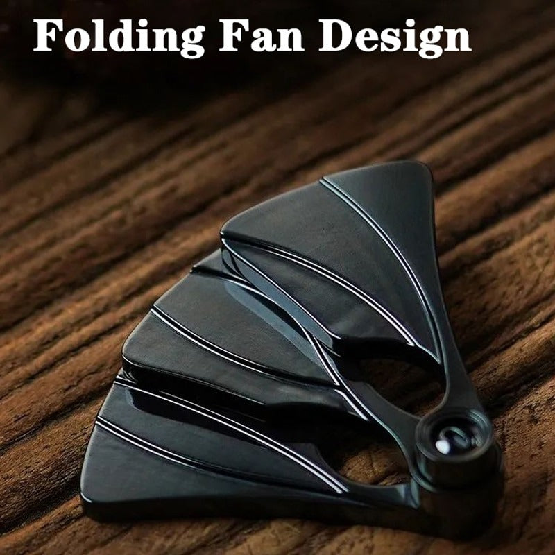 MUYI Mini Stainless Steel Four Layer Folding Hand Push Haptic Slider | Mini EDC Four Stages Fold Hand Push Slider | Metal Hand Push Slider for Gift & Collection