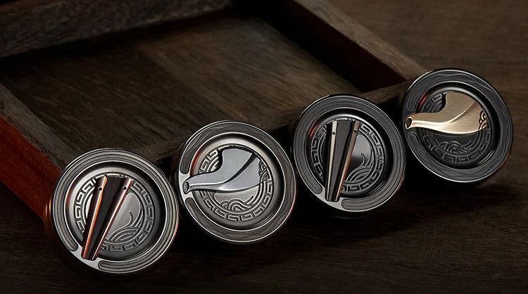 ACEdc MUYI Chinese Style Hand Haptic Coin Slider | ACEDC MUYI chopstick Teapots Coin Cap Hand Fidget Slider for Collection and Gift