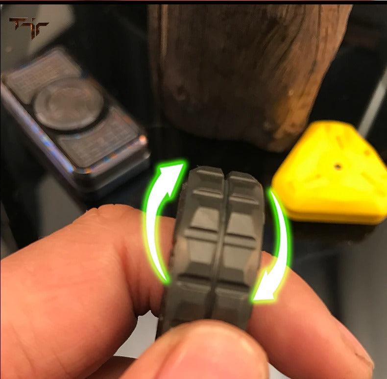 TJR Finger Mechanical Stainless Steel Ring Hand Push Slider | TJR Mechanical Metal Finger Haptic Ring Spinner for Gift and Collection