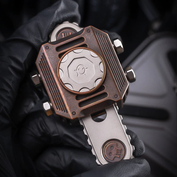 Black Mirror Chariot Tank Titanium Hand Gyro Fidget Spinner | BM Chariot Metal Gyroscope Hand Spinner | BM EDC Chariot Gyro Fidget for Gift