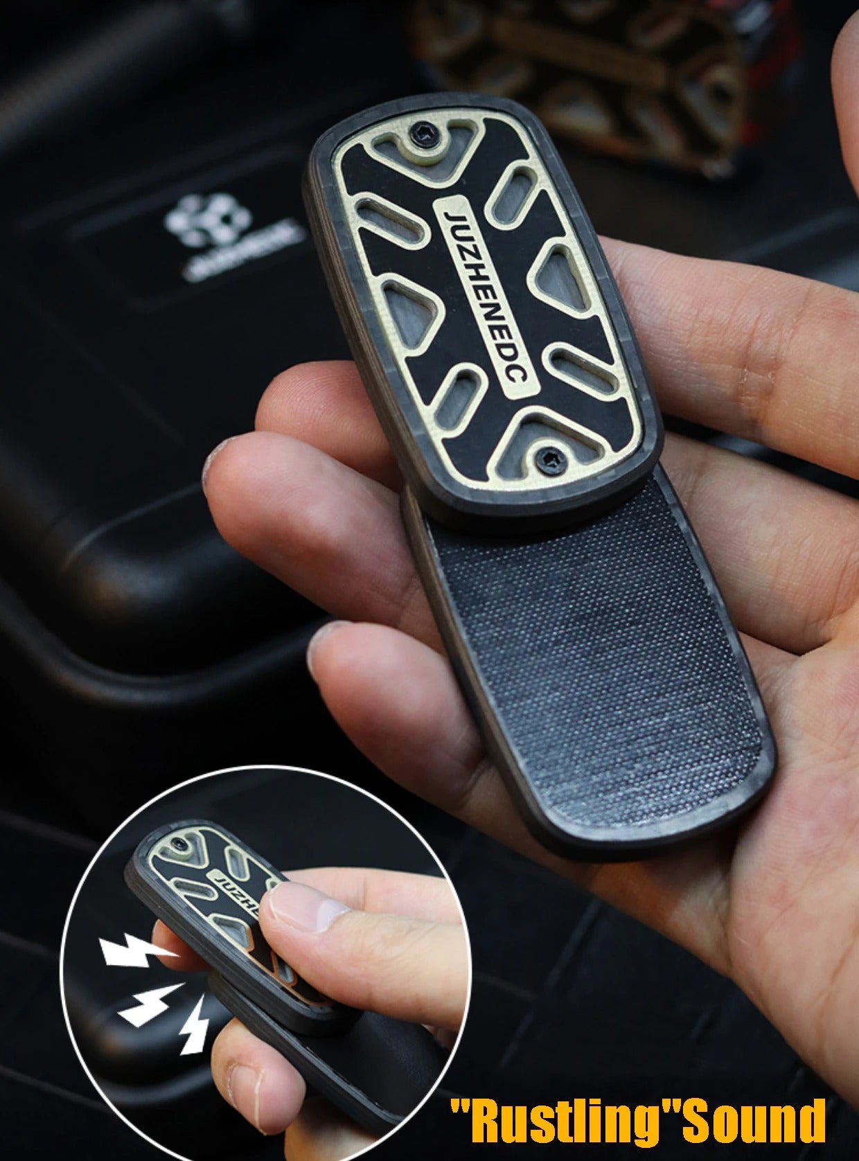Carbon Fiber Hand Haptic Feel Push Pull Slider | Haptic Hand Push Pull PPB | Anti-stress Hand Push Pull Slider for Gift and Collection