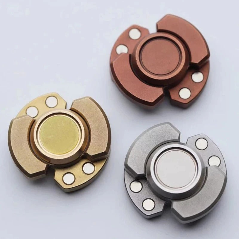 New Mini 3 in 1 Hand Fidget Spinner| Mini Three Way Slider Spinner Clicker | Mini EDC Magnetic Hand Slider for Collection & Gift
