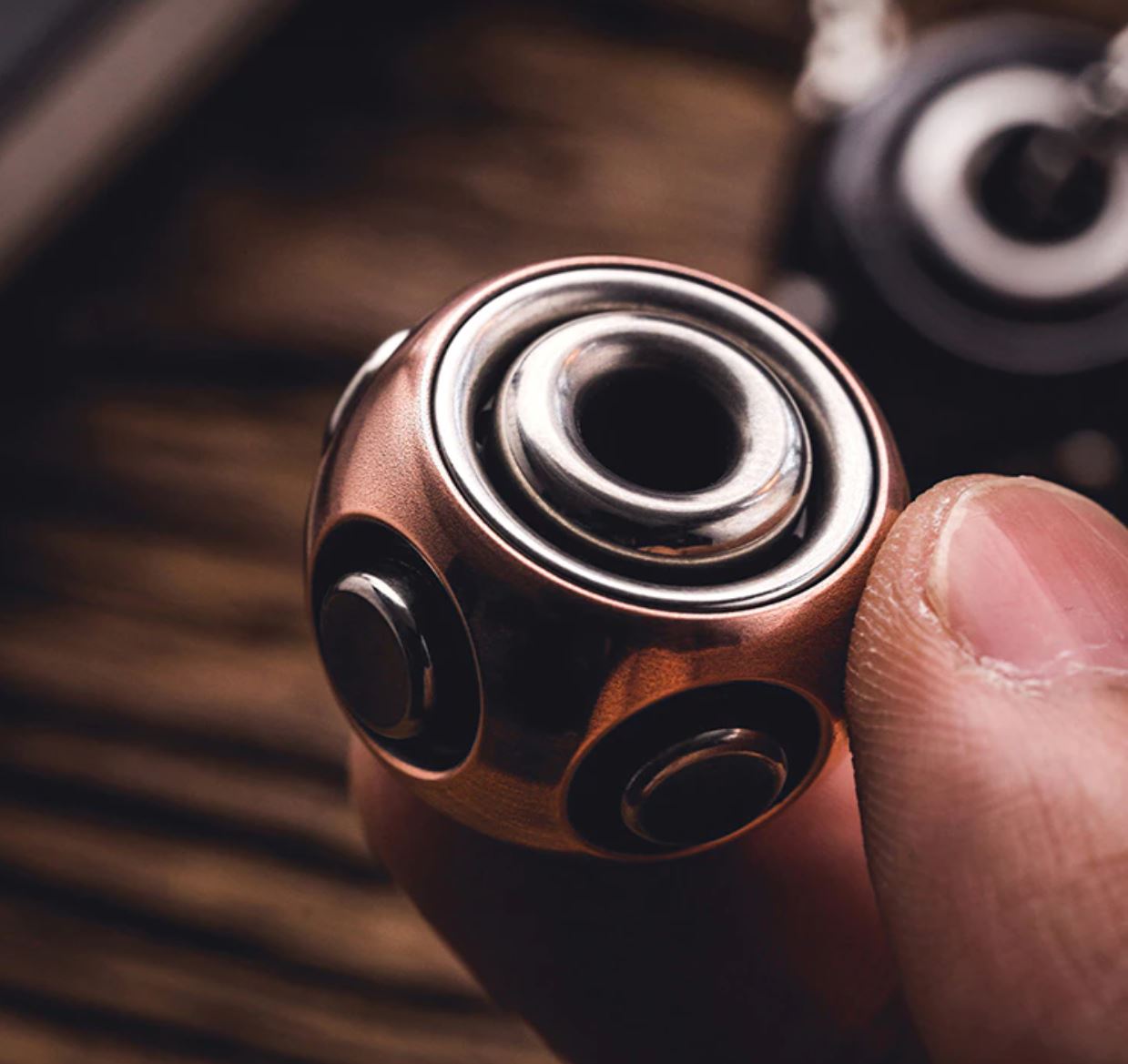 New Lautie Mini NOIZ SPORE Necklace Wearing Hand Spinner | Lautie Noiz EDC Hand Fidget | Lautie Noiz Metal Hand Spinner for Collection