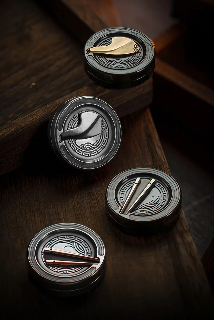 ACEdc MUYI Chinese Style Hand Haptic Coin Slider | ACEDC MUYI chopstick Teapots Coin Cap Hand Fidget Slider for Collection and Gift