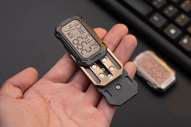 YEZ TOPSPEED Stainless Steel Hand Push Haptic Slider | TopSpeed EDC Hand Push Pull Haptic Slider | Metal TopSpeed Hand Push Slider for Gift & Collection
