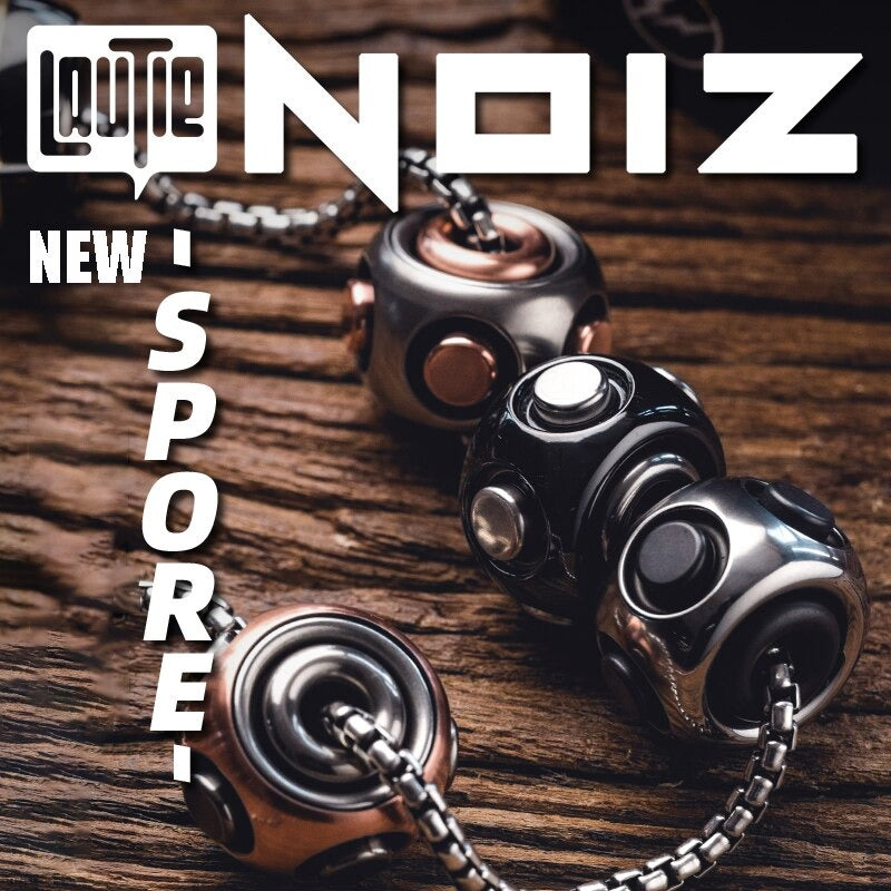 New Lautie Mini NOIZ SPORE Necklace Wearing Hand Spinner | Lautie Noiz EDC Hand Fidget | Lautie Noiz Metal Hand Spinner for Collection